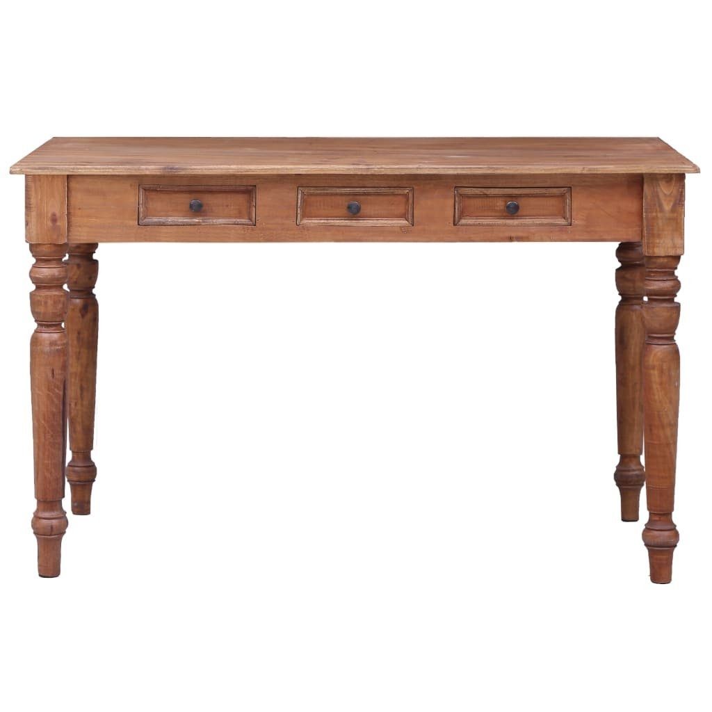 vidaXL Schreibtisch aus Recyceltes Massivholz in braun mit 3 Schubladen (LxBxH: 117x57x75 cm)