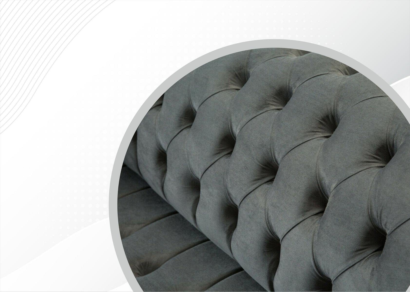 Design Sitzer Chesterfield-Sofa, cm 3 Sofa Chesterfield Couch 225 JVmoebel