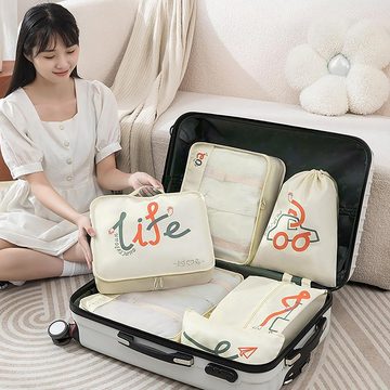 CoolBlauza Kofferorganizer Set mit 6 Reisegepäck-Organizern mit großem Fassungsvermögen, Aufbewahrungsbox-Set zum Organisieren von Kleidung und Schuhen