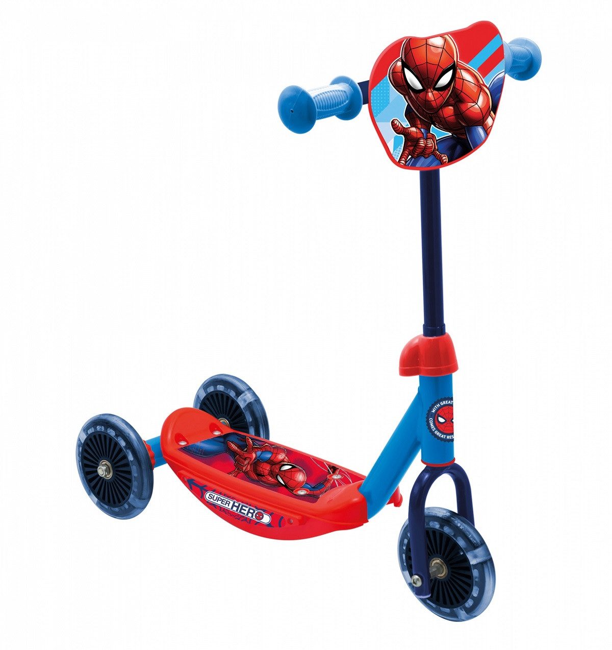 Spiderman Miniscooter mit 3 Rädern – sicher & stabil für Fahranfänger bis max. 20 kg