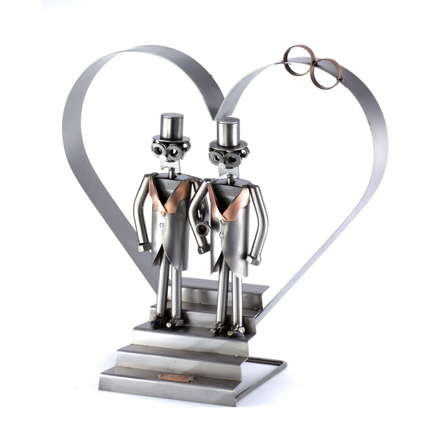 Steelman24 Dekofigur Hochzeitspaar Mann+Mann mit Herz XXL