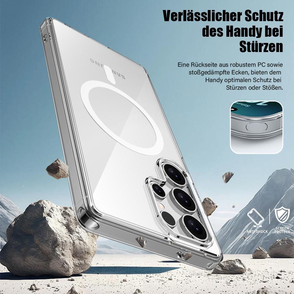 FITSU Handyhülle Case Transparent für Samsung Galaxy S25 Ultra Hülle MagSafe kompatibel 6,9 Zoll, Durchsichtige Hülle für Samsung Galaxy S25 Ultra Case Hybrid Cover
