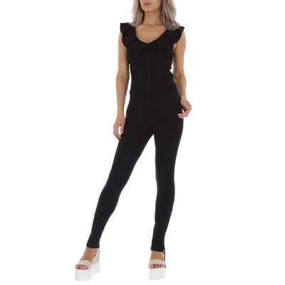 Ital-Design Jumpsuit Damen Freizeit Stretch Zweiteiler in Schwarz