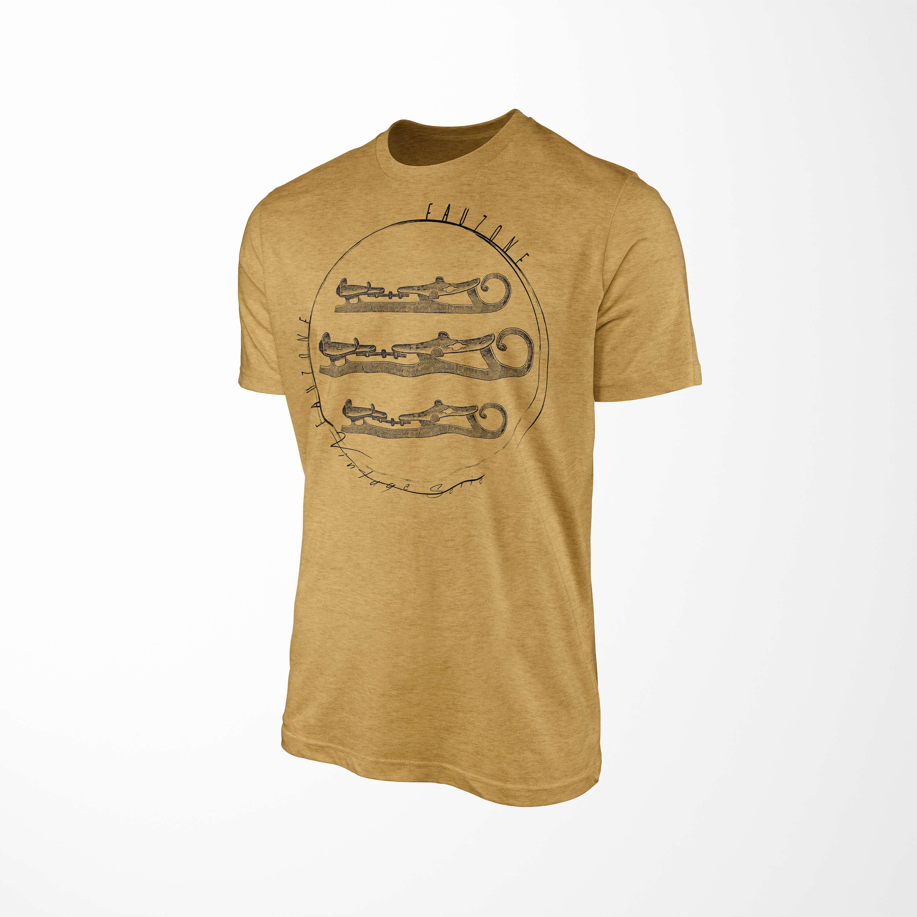 Sinus Vintage Gold Herren Schlittschuhe Art T-Shirt T-Shirt Antique