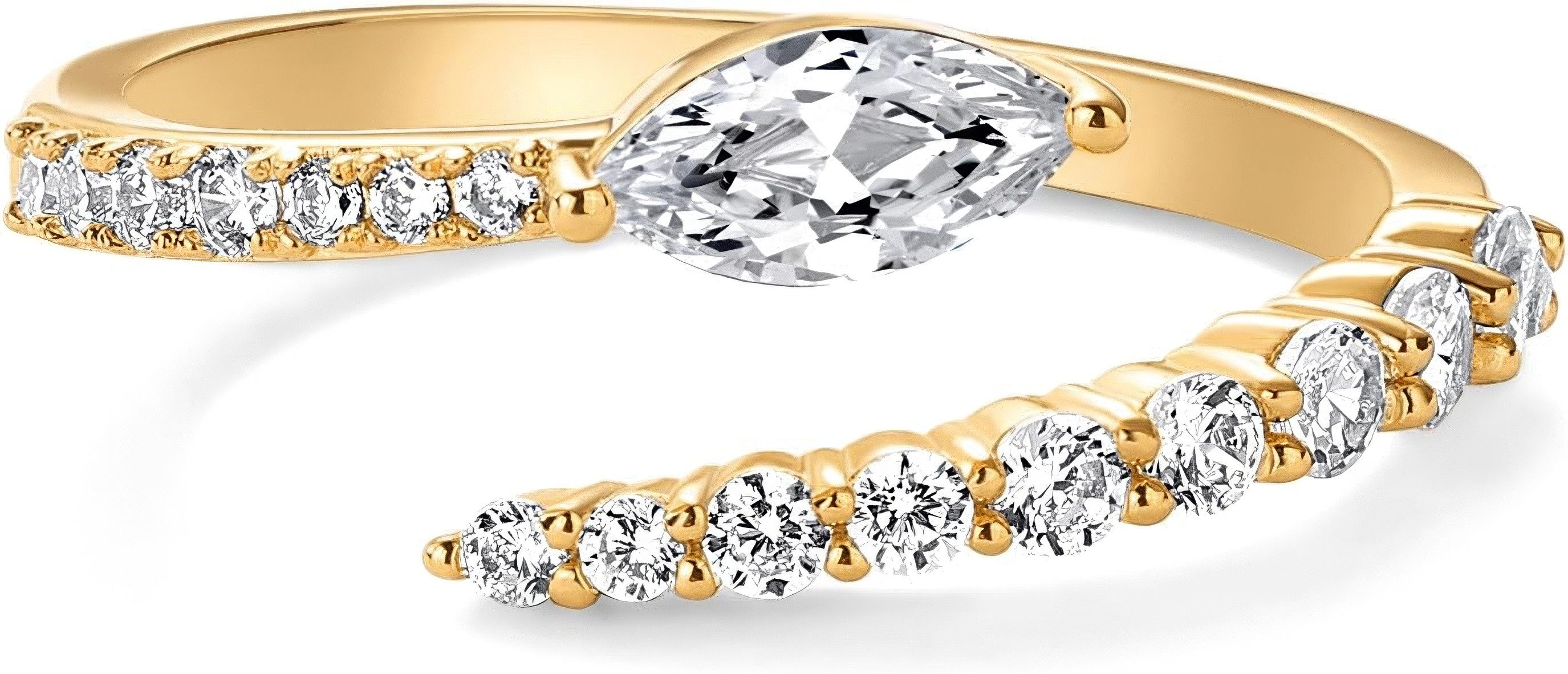 Jumpeak Diamantring Schlangenförmiger Ring, Damenring, Damenring aus 585 ec günstig online kaufen