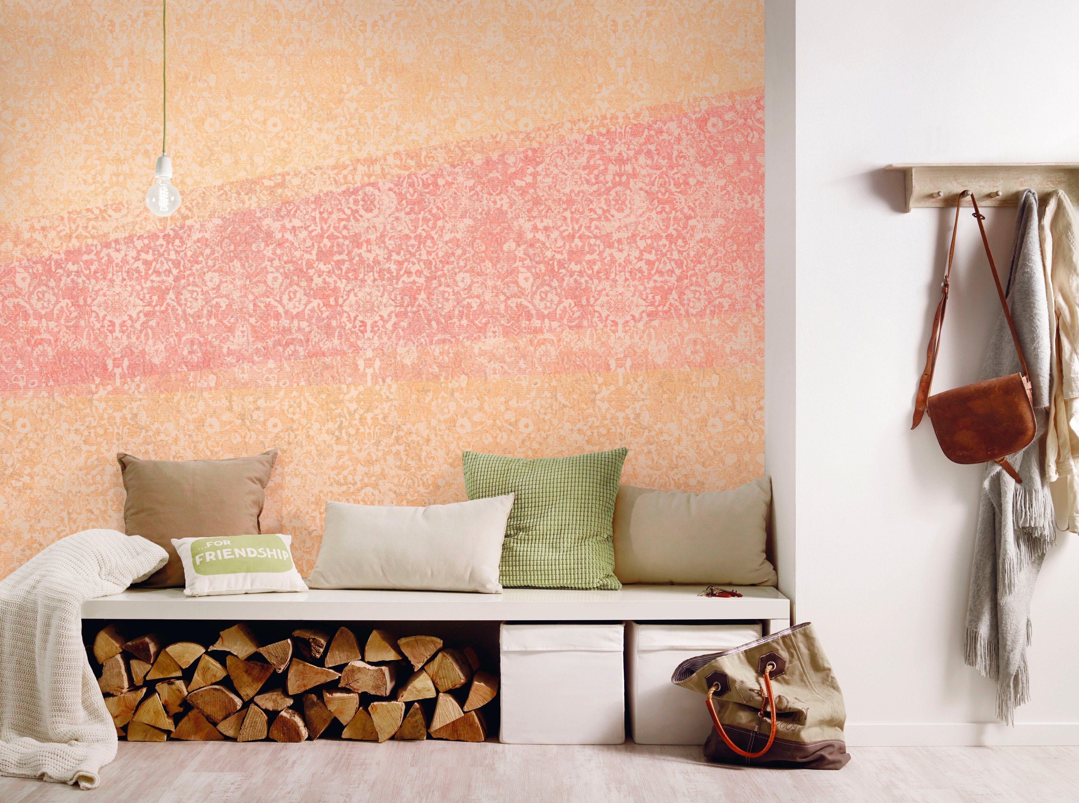 Architects Paper Fototapete Atelier 47 FinePattern2, Decke (4 Schräge, Wand, Vlies, Farbverlauf, St), glatt, rosa/creme/gelb