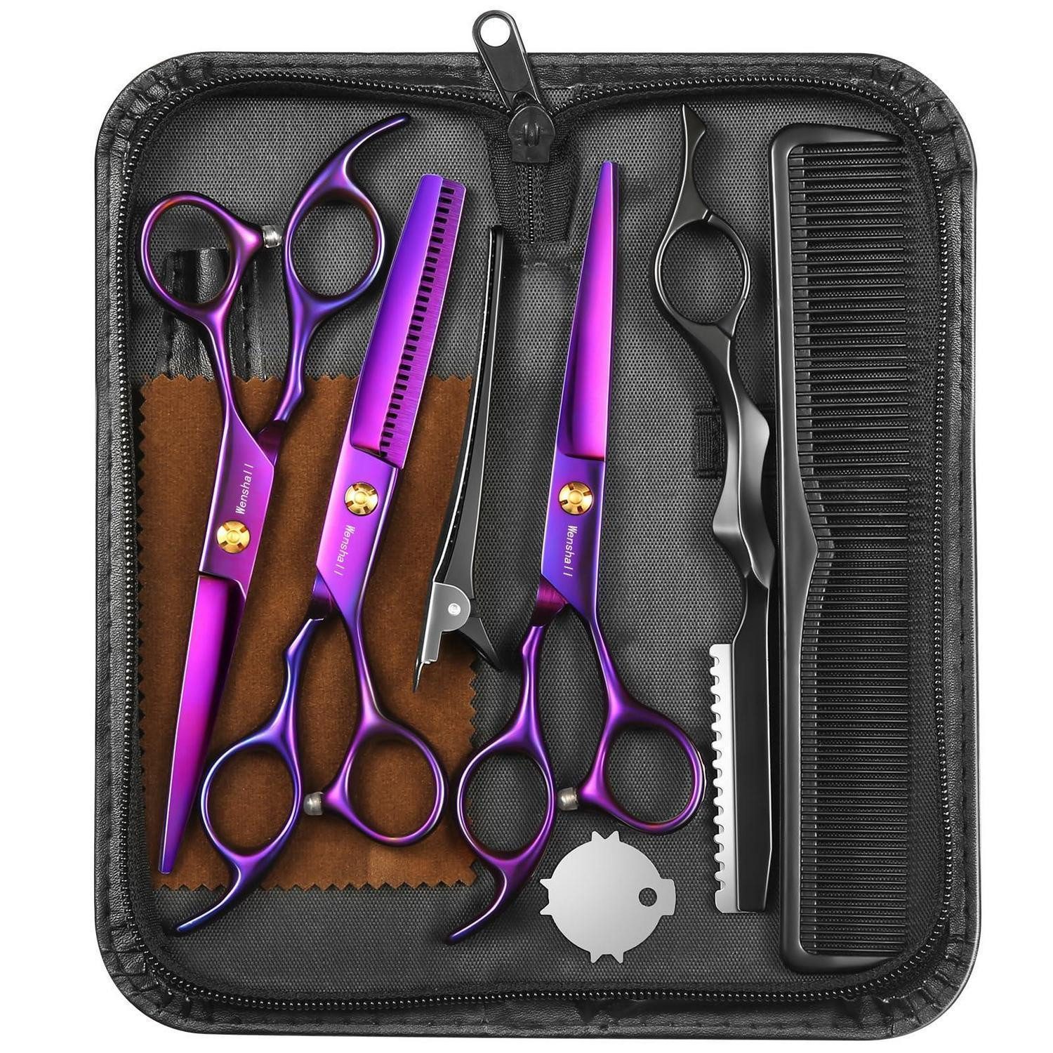 LuxusKollektion Scheren-Set Haarschere Set 6,5 Zoll Lila