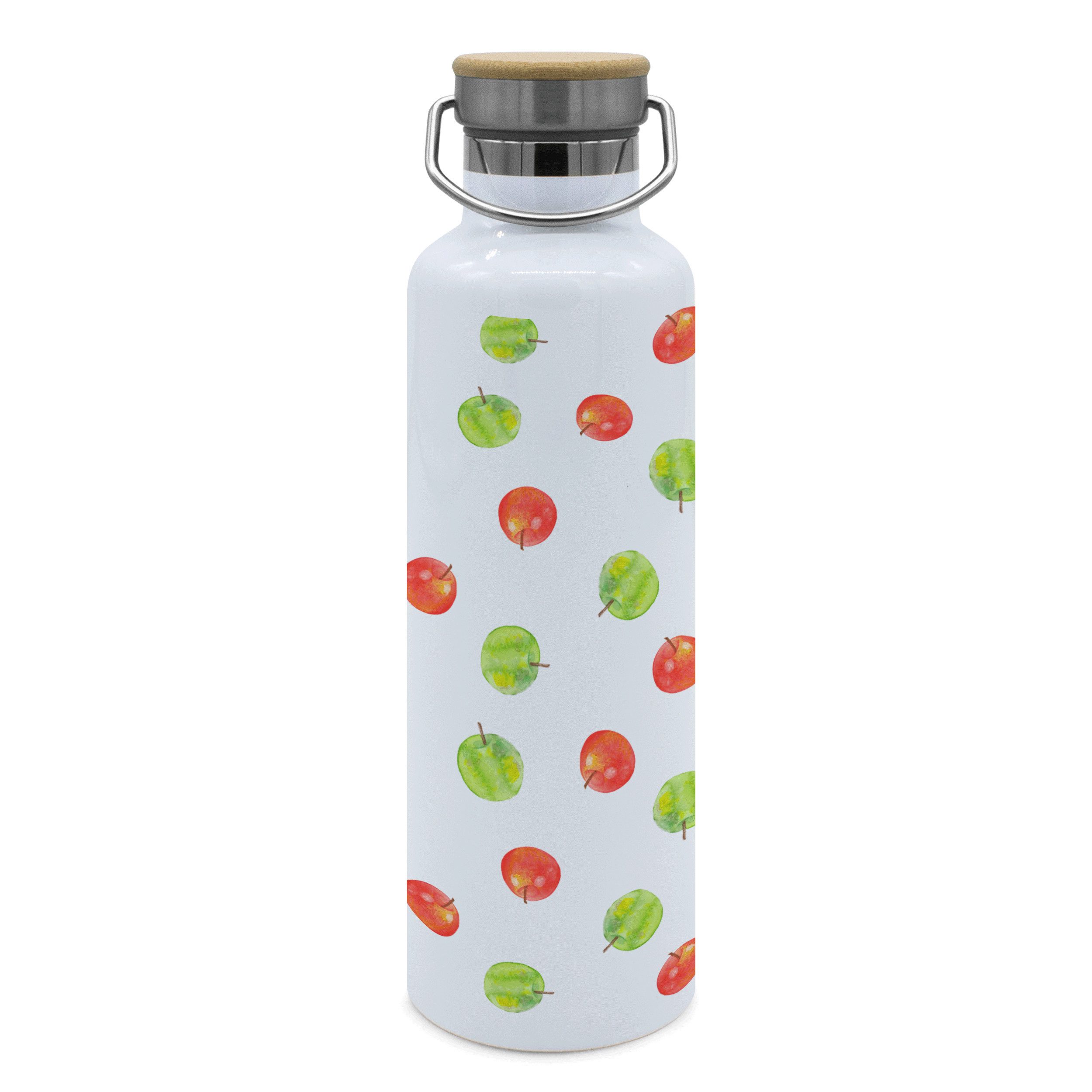 Mr. & Mrs. Panda Feldflasche Apfel Traum - Gelb - Geschenk, Muster, Flasche zum Sport, Thermosflas, Ideal für aktiven Lebensstil