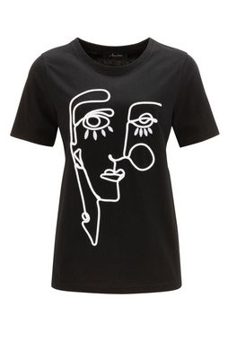 Aniston CASUAL T-Shirt mit kunstvollem Kopf aus Kordel und Stickerei