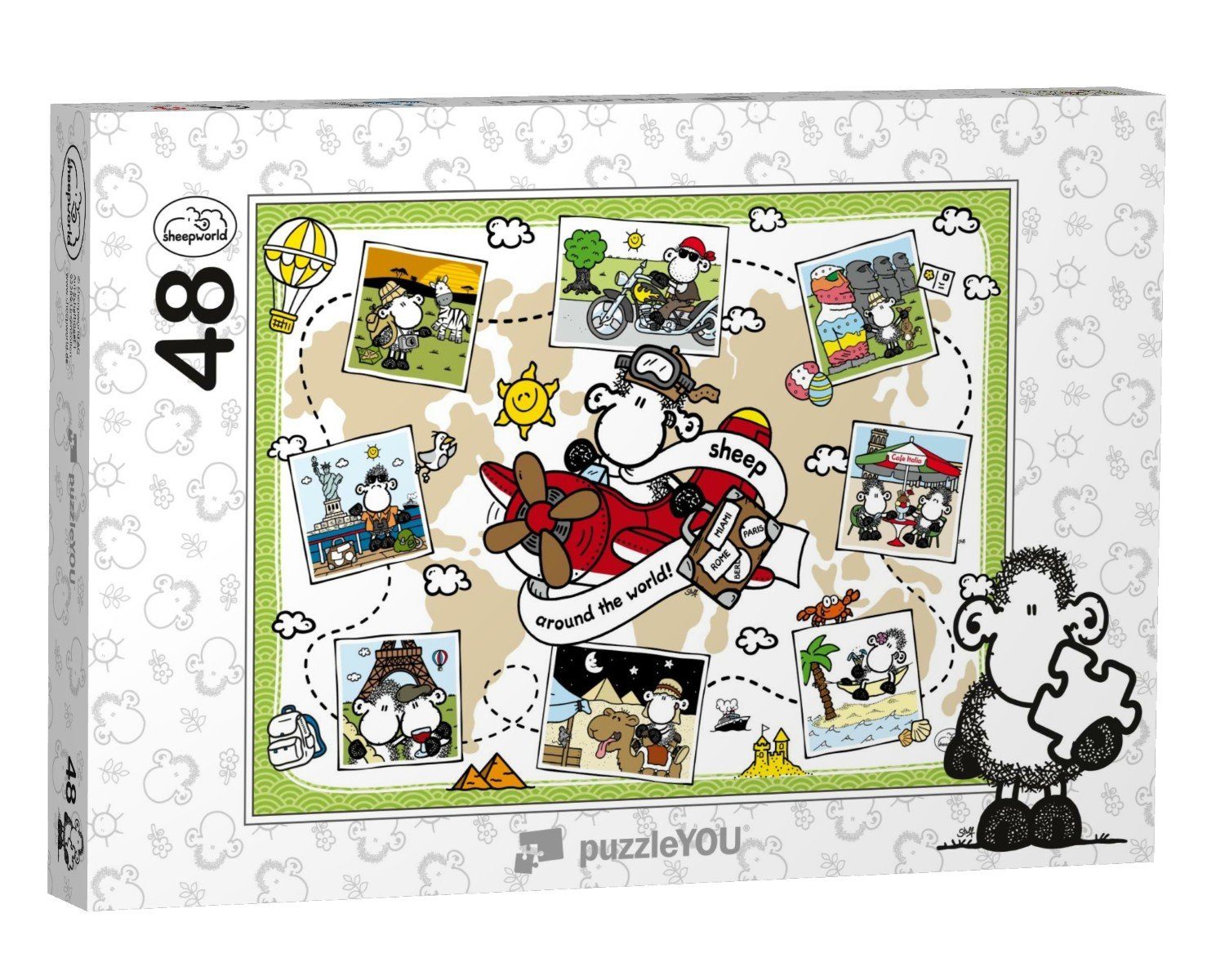 puzzleYOU Puzzle sheepworld – Sheep around the world, 48 Puzzleteile, puzzleYOU-Kollektionen