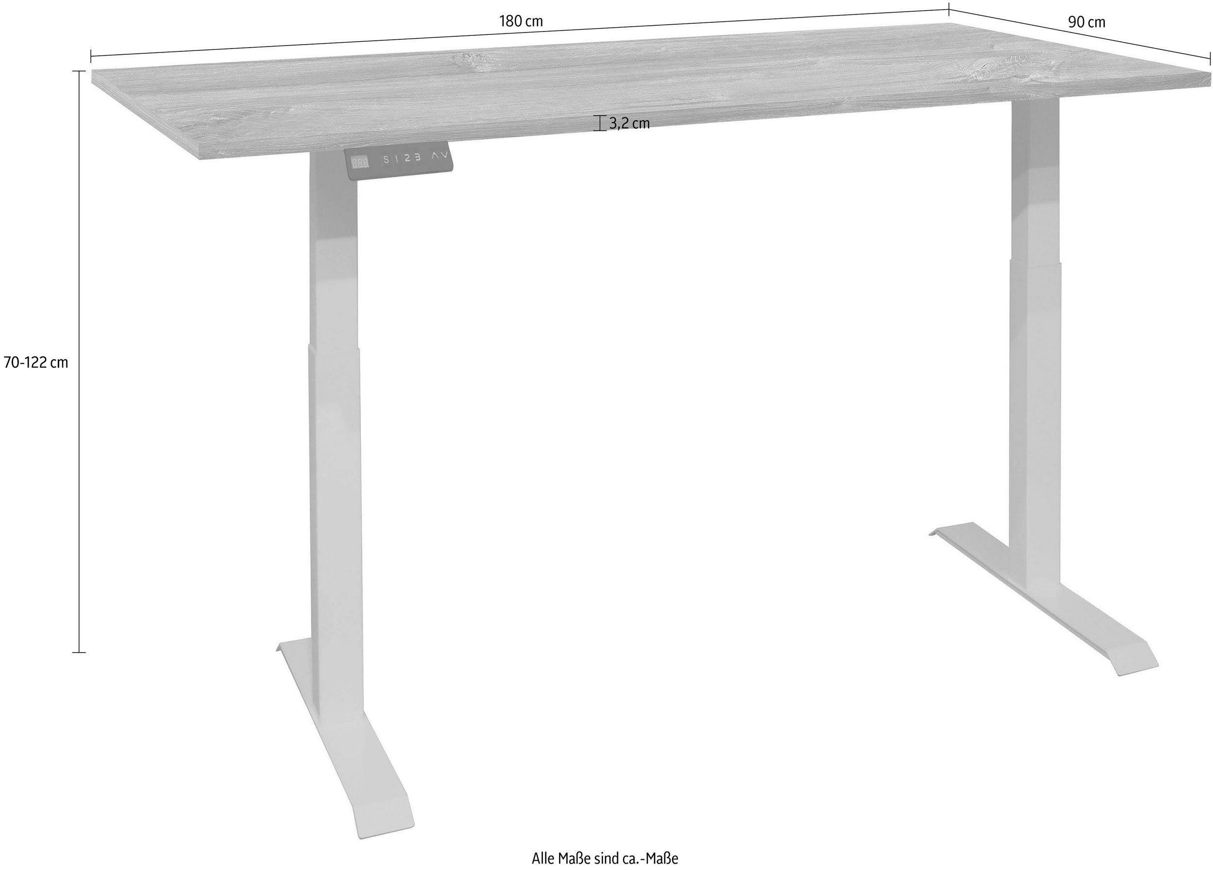 Mäusbacher Schreibtisch grandson grandson höhenverstellbar oak / System | oak 160 cm, Breite Big elektrisch Office, silber