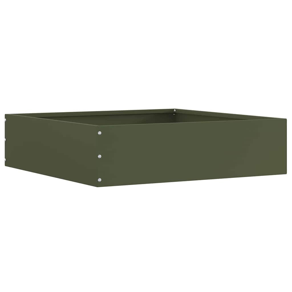 vidaXL Beetumrandung Raseneinfassung 6 Stk. 50 x 50 x 13 cm Stahl Olive Grün