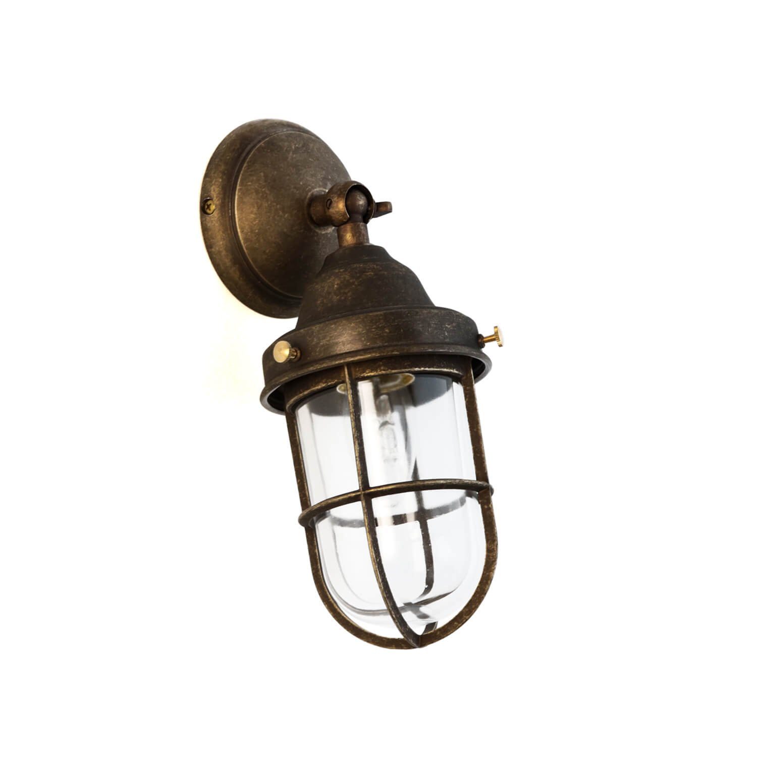 APPLIQUE Antik Außenwandleuchte OUTDOOR Licht-Erlebnisse 182, ohne Lampe Bronze echt Glas Messing Leuchtmittel, Außen-Wandleuchte