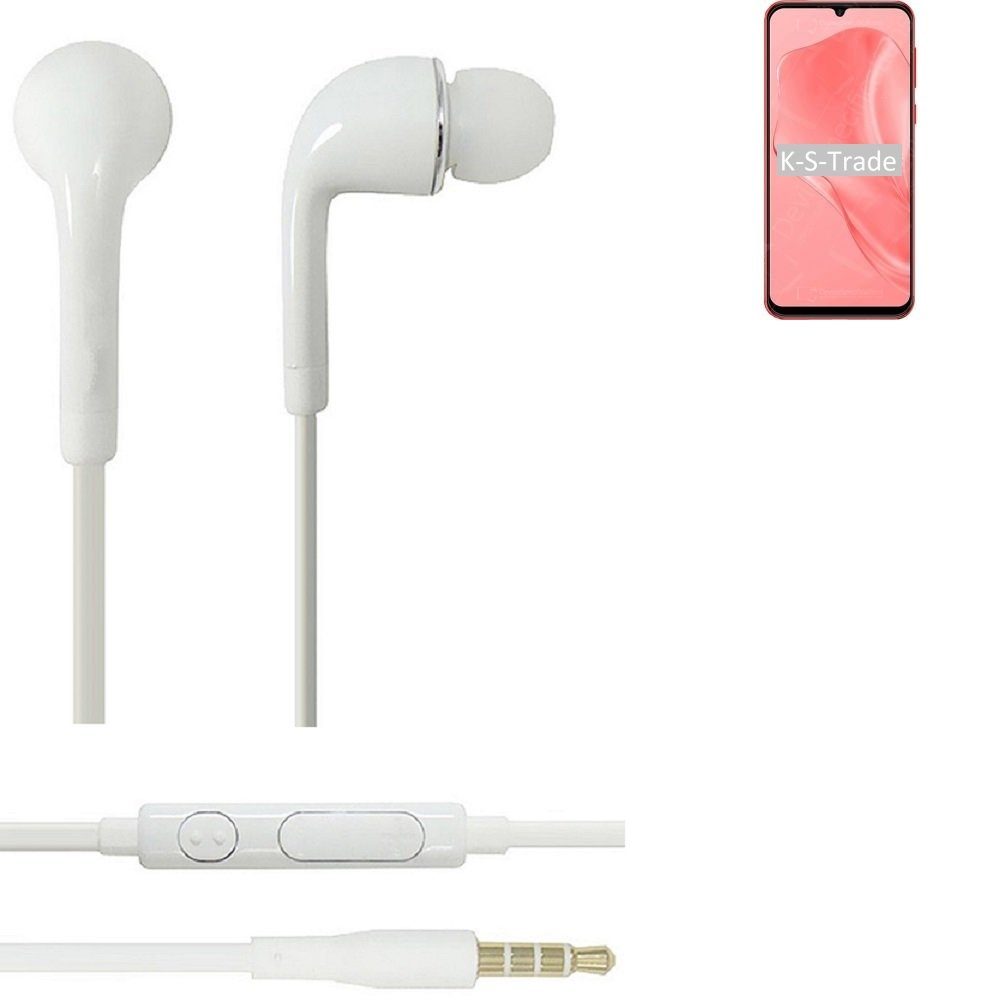 K-S-Trade für Ulefone Note 6P In-Ear-Kopfhörer (Kopfhörer Headset mit Mikrofon u Lautstärkeregler weiß 3,5mm)