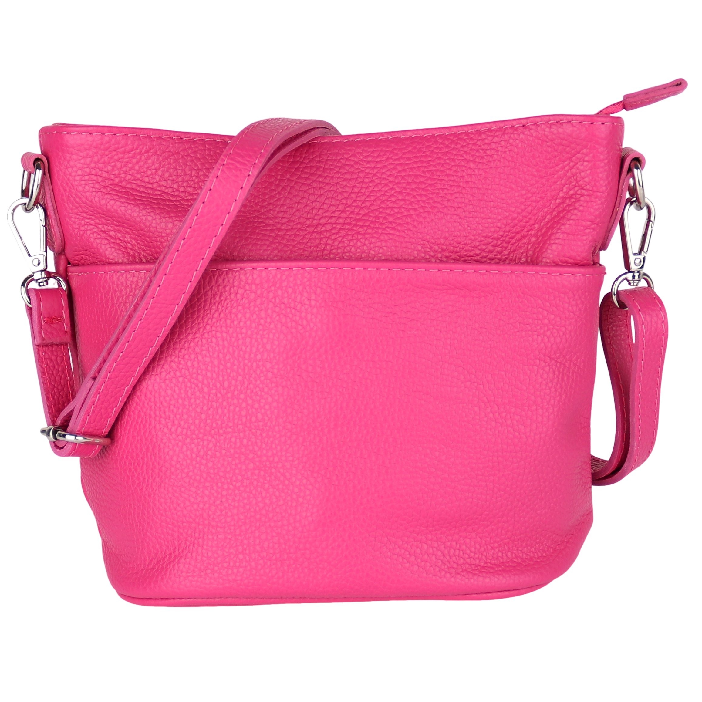 MIRROSI Umhängetasche Damen, Crossbody Bag, Echtleder Made in Italy (1 Tasche 2 Gurte oder Basic Version 1 Tasche 1 Gurt), 24x18x12cm (BXHXT)