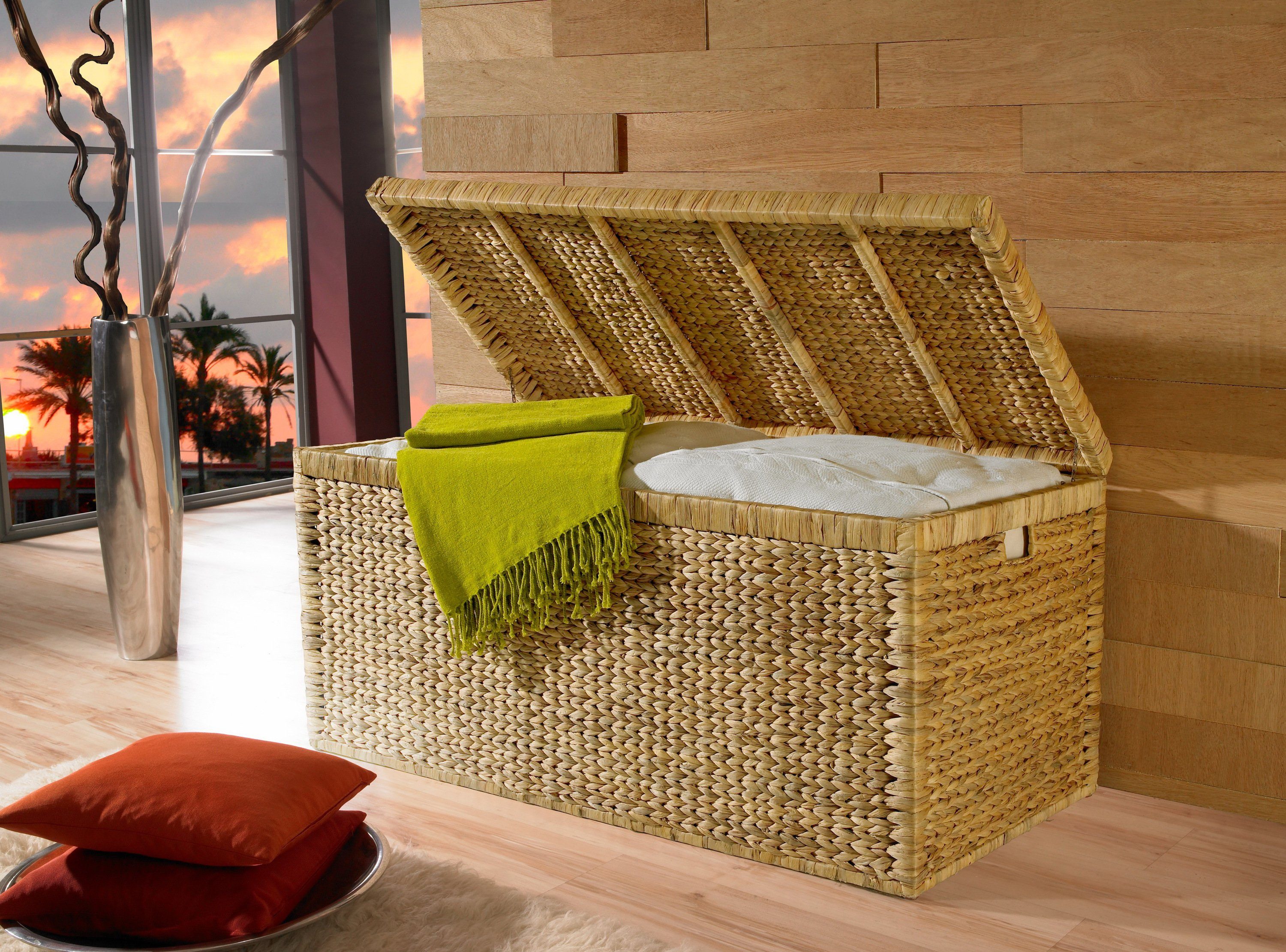 ARTRA Truhe ARTRA XXL große Truhe Geflecht 110 cm, natur Aufbewahrungstruhe günstig online kaufen