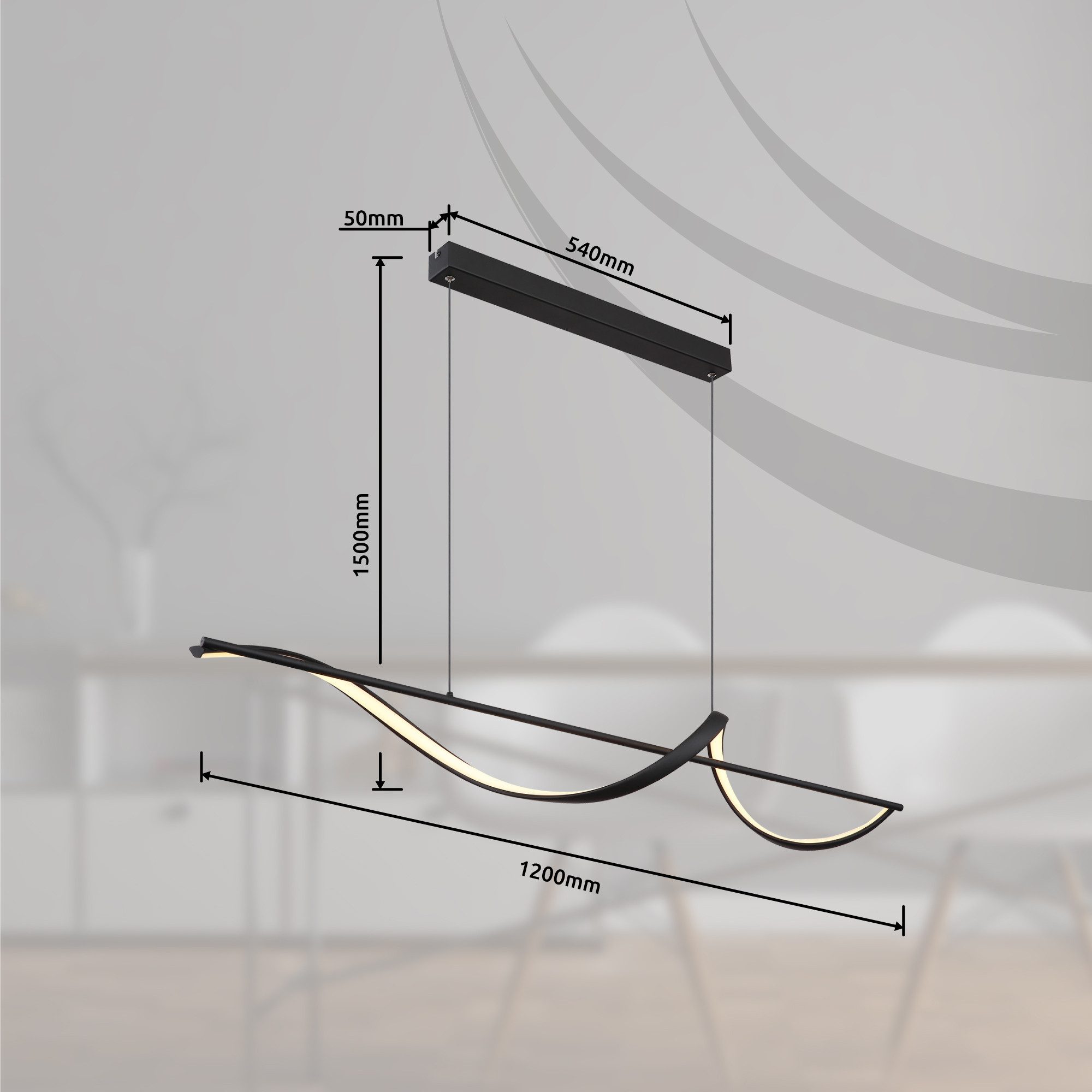 GLOBO LIGHTING LED Pendelleuchte VIOLINO, LED fest integriert, Warmweiß, Hängelampe/Hängeleuchte/Wohnzimmer/Esstisch/elegant