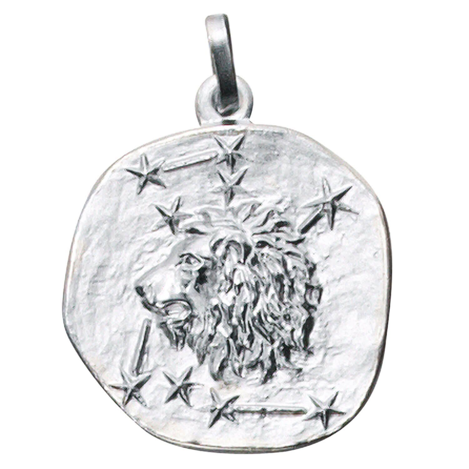 Silber Kettenanhänger Löwe Krone aus 925 925 Sterlingsilber Anhänger Echt - Sternzeichen Silber Schmuck Halsschmuck,