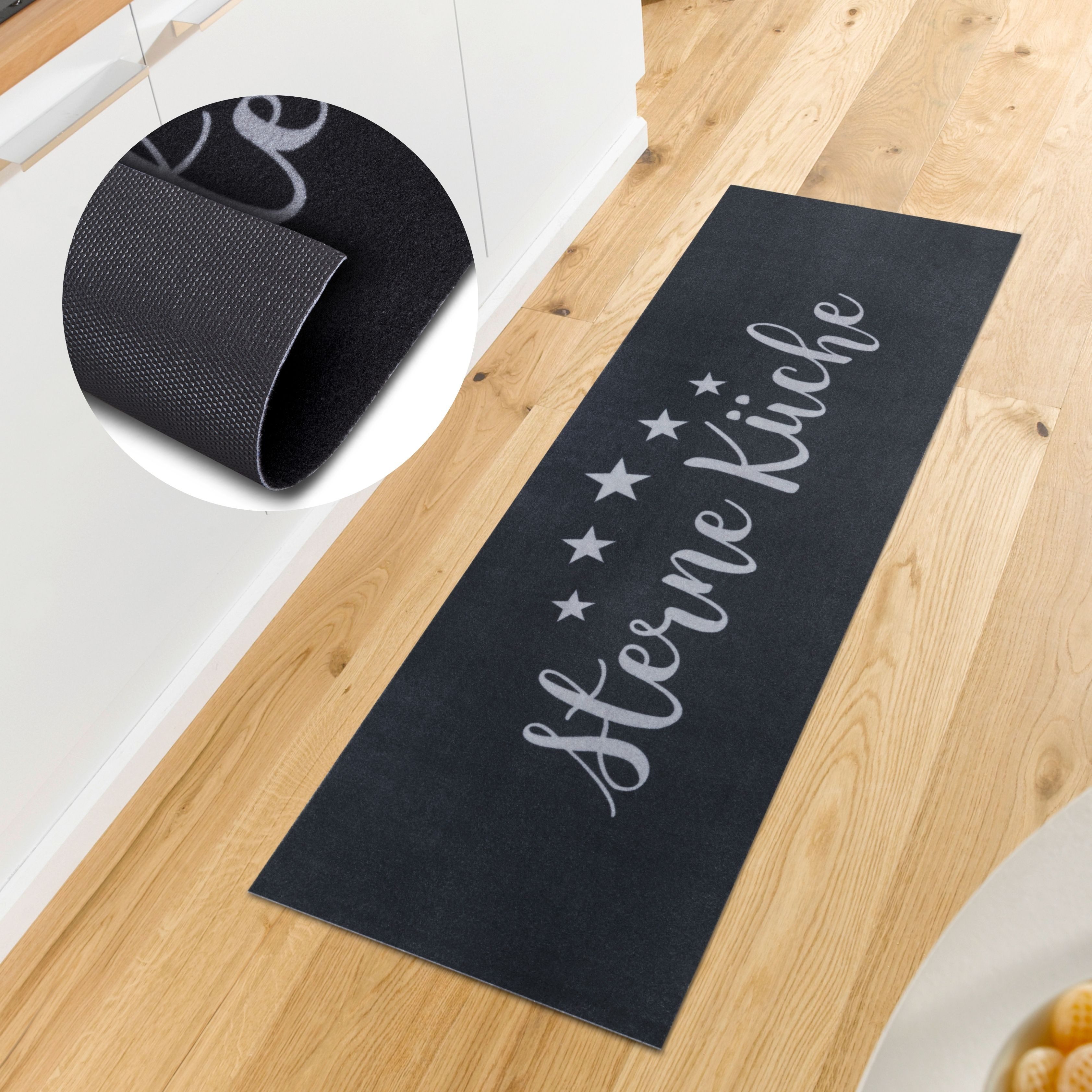 HANSE Home Küchenläufer Fünf Sterne Küche, rechteckig, Höhe: 3 mm, Küchen-Teppich, Rutschfest, Pflegeleicht, Flur, Eingang, Esszimmer