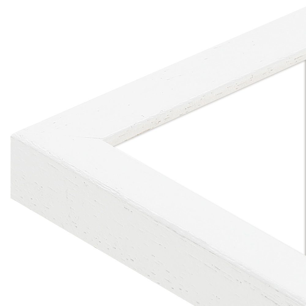 Massivholz gemasert, gemasert Weiß H950, Modern im aus Bilderrahmen WANDStyle weiß, Stil