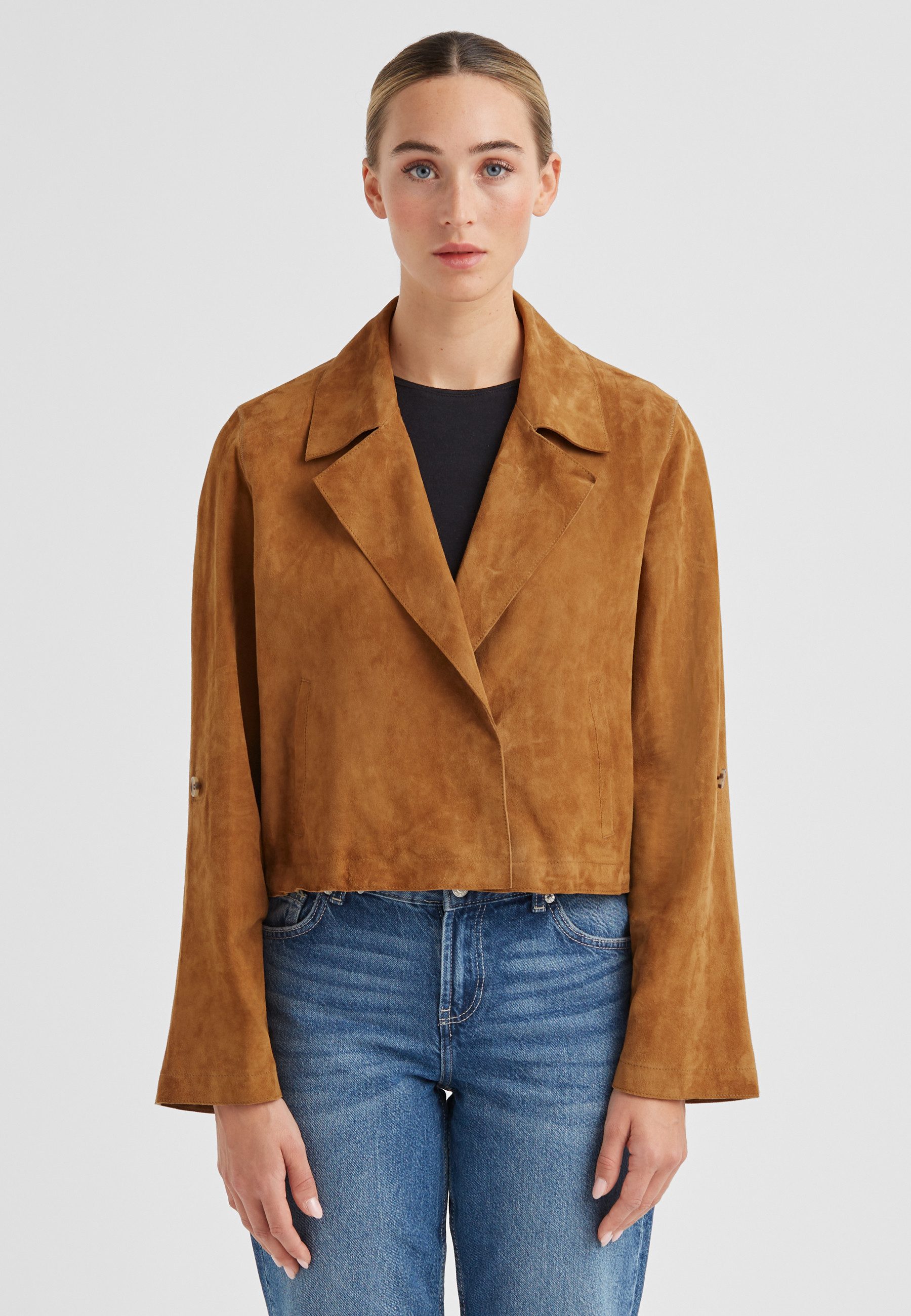 Milestone Kurzjacke MSNikki Damen Cardigan Lang Übergangsjacke