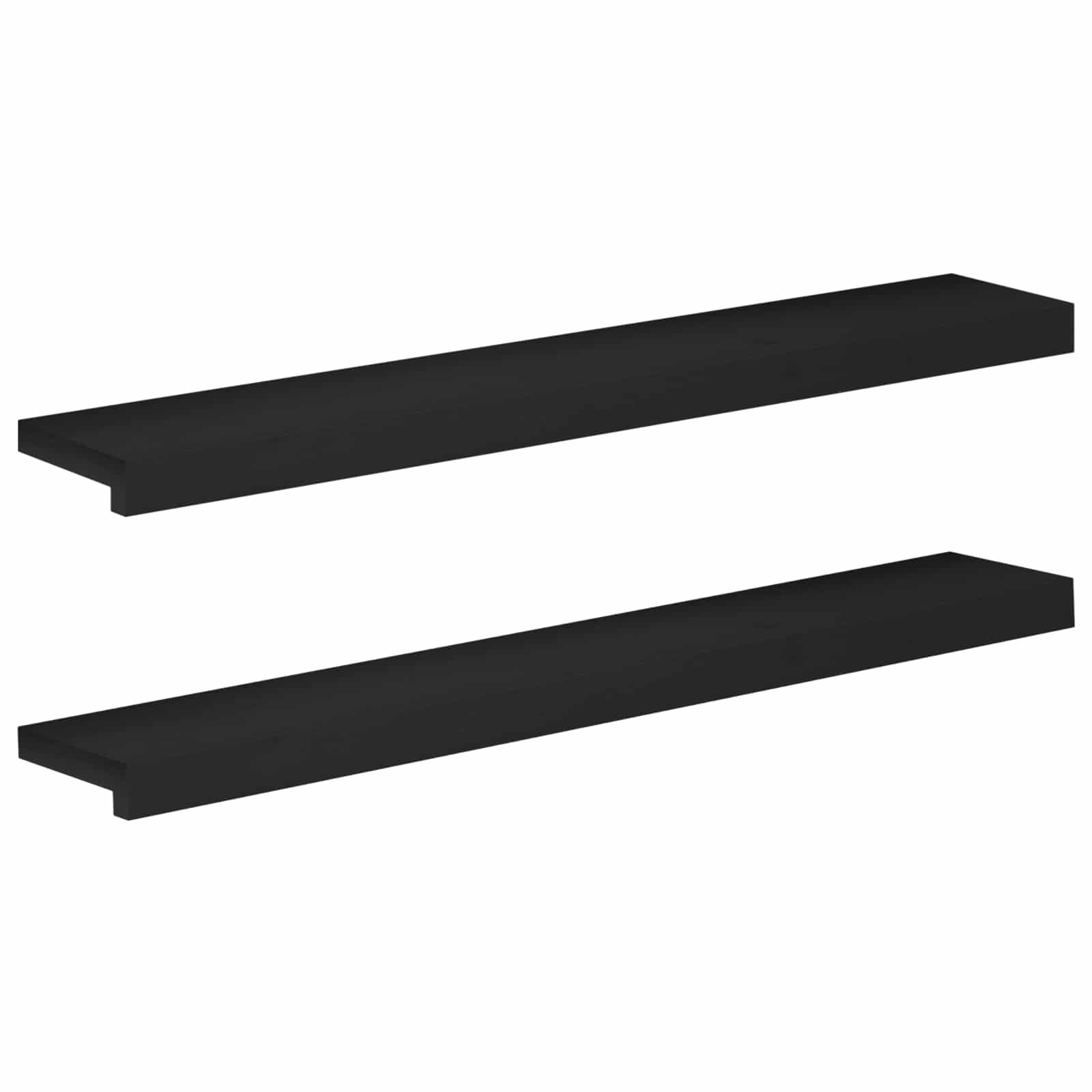 vidaXL Fensterbank Fensterbänke 2 stk. Schwarz 90 x 15 x 2 cm Massivholz Buche