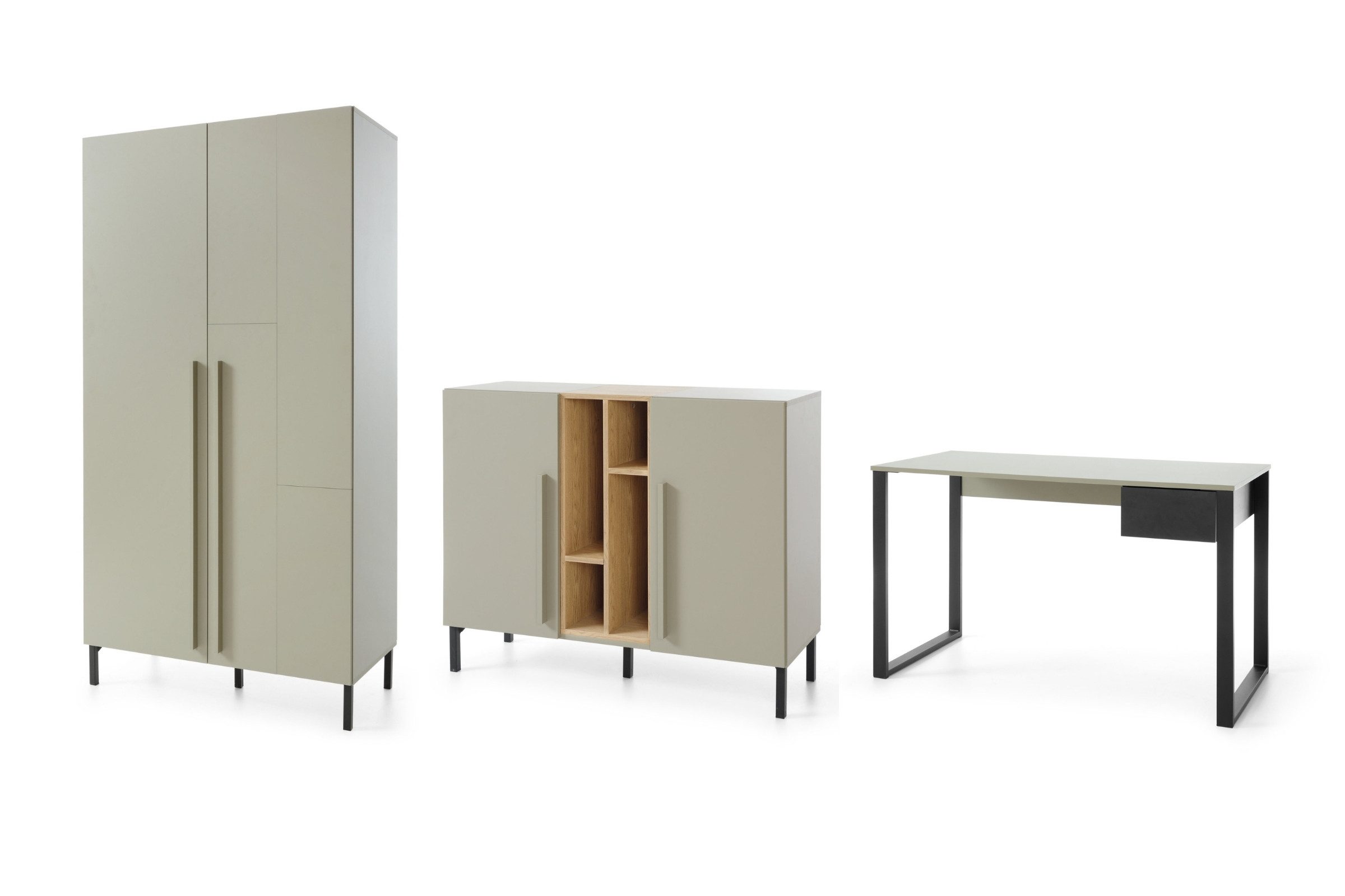 Deine Möbel 24 Jugendzimmer-Set SORENTO D 3-teilig, (3-teilig, 3-tlg., Modernes Design)