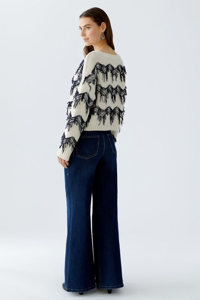 Oui Strandpullover Pullover white blue