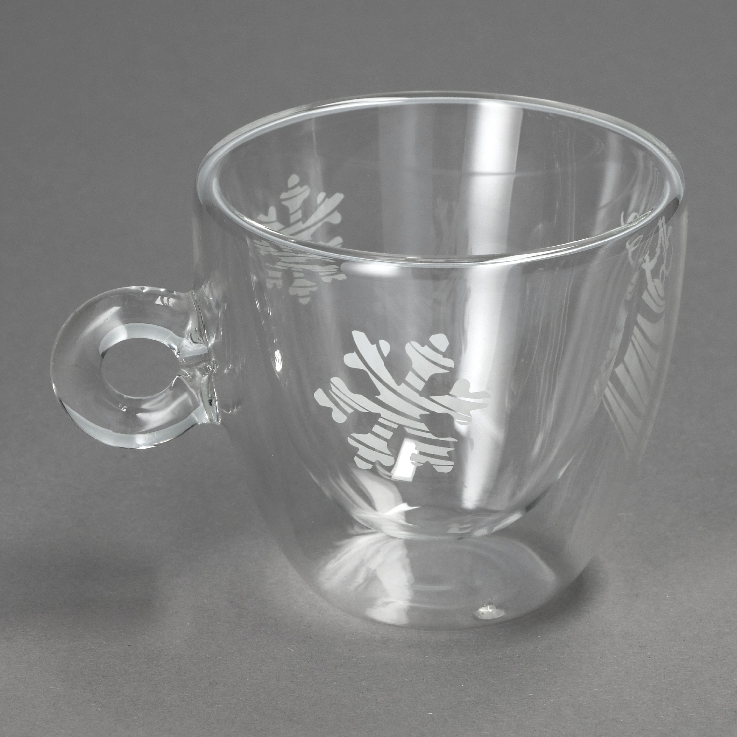 Luigi Bormioli Latte-Macchiato-Glas 2er Set Thermo Glastasse Christmas 165ml mit Untertasse, Glas