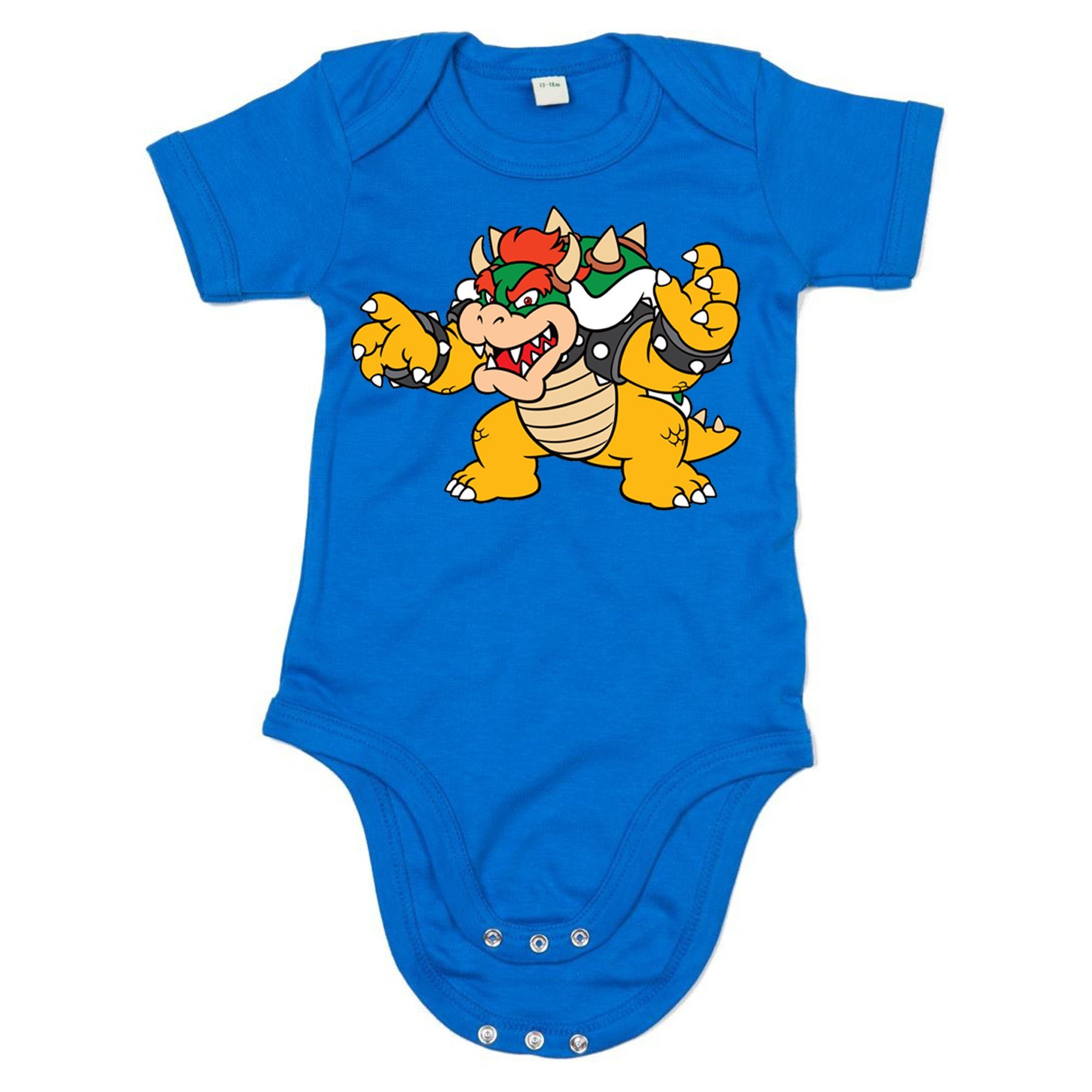 Luigi Gamer Bowser Nintendo Game Brownie Mario & Yoshi Baby Konsole Blau Blondie Strampler Kinder