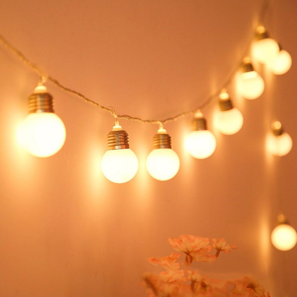 Sunicol LED-Lichterkette 10 LED 1.5M batteriebetriebene Lichter, Garten  Birnen String Lichter, für Innen-, Außen-, Party, Hochzeit, Weihnachten,  Baum