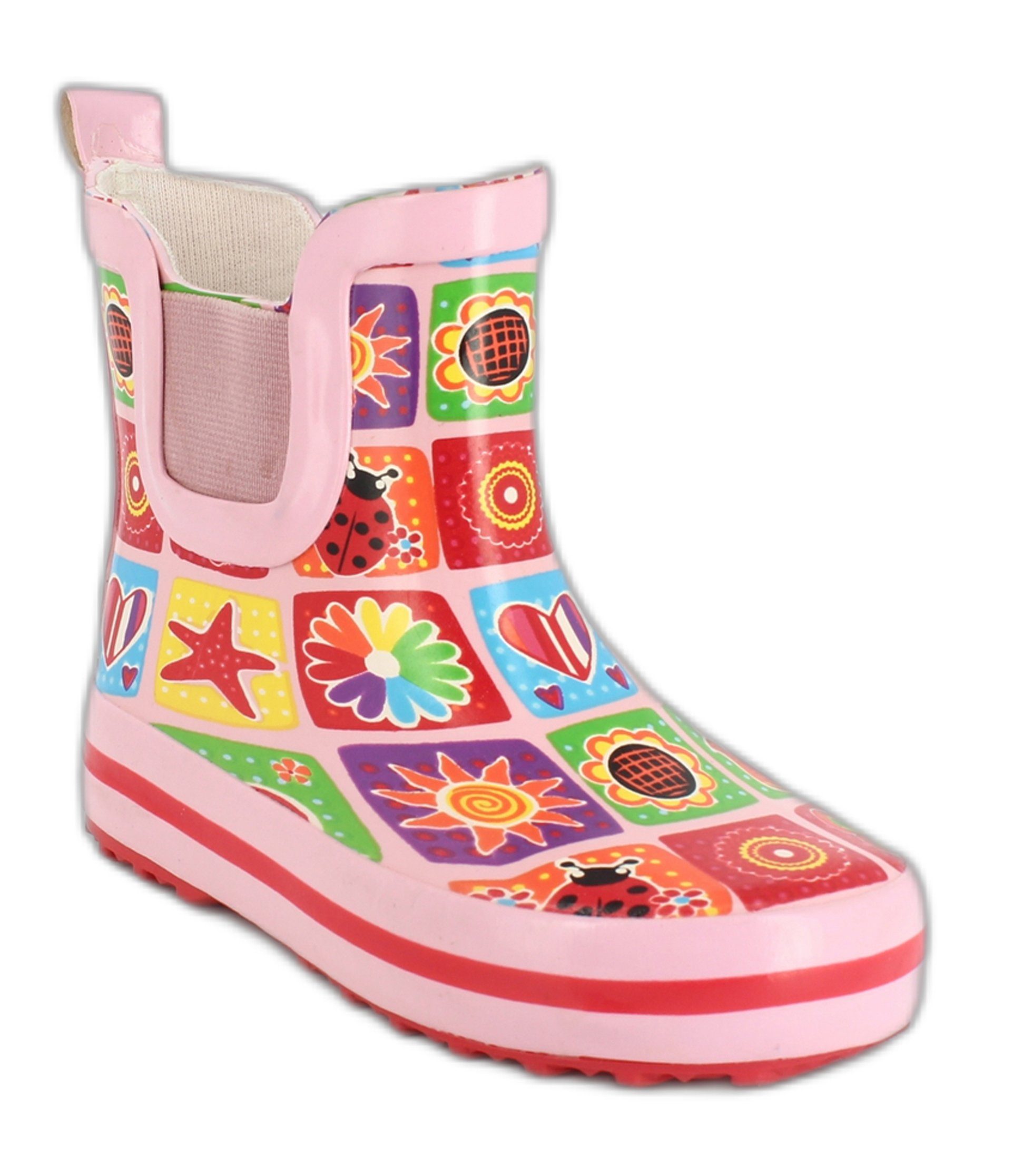 Beck Kleinkinder Gummistiefel Memory Gummistiefel (wasserdichter Kurzstiefel, aus weichem, flexiblen Naturkautschuk) herausnehmbare Innensohle, Gummieinsätze