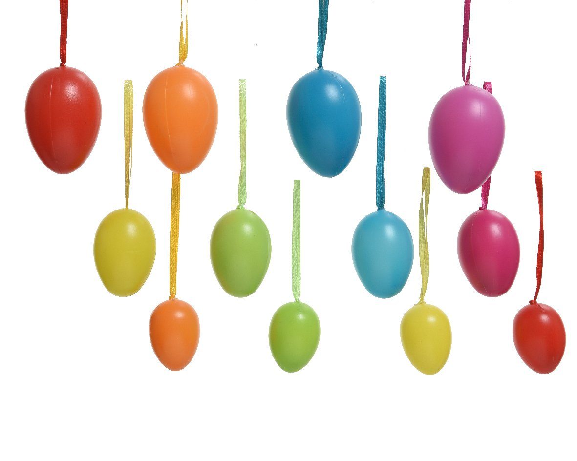 Decoris season decorations Osterei, Ostereier zum Aufhängen Mix 3-6cm bunt 12er Set