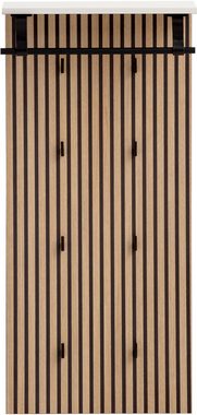 Schildmeyer Garderobenpaneel Loft, Breite 50 cm, Akustikprint, 8 Kleiderhaken