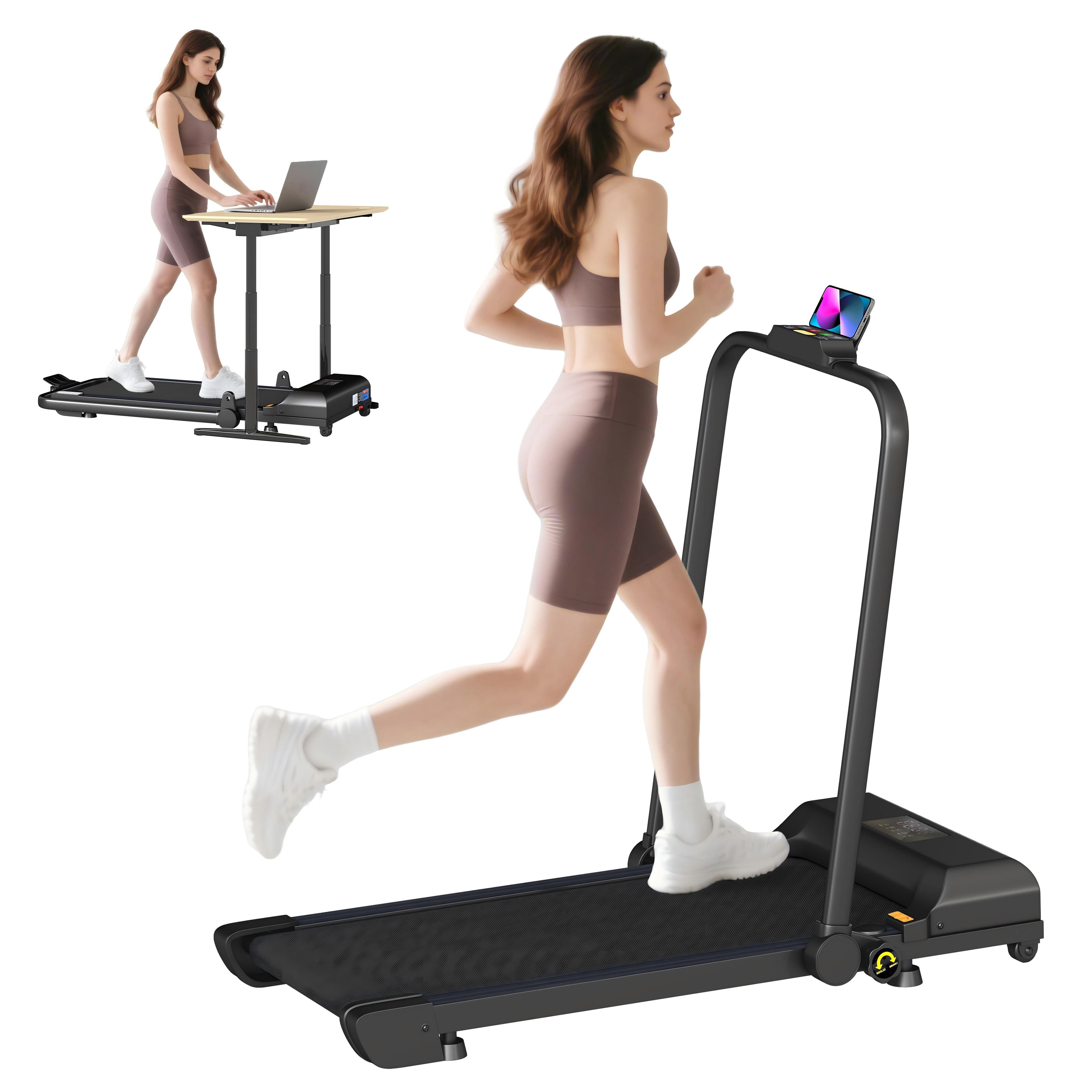 Laufband 2-in-1 klappbar, 2,5 HP, 10 km/h, LED, Fernbedienung, 59 cm breit