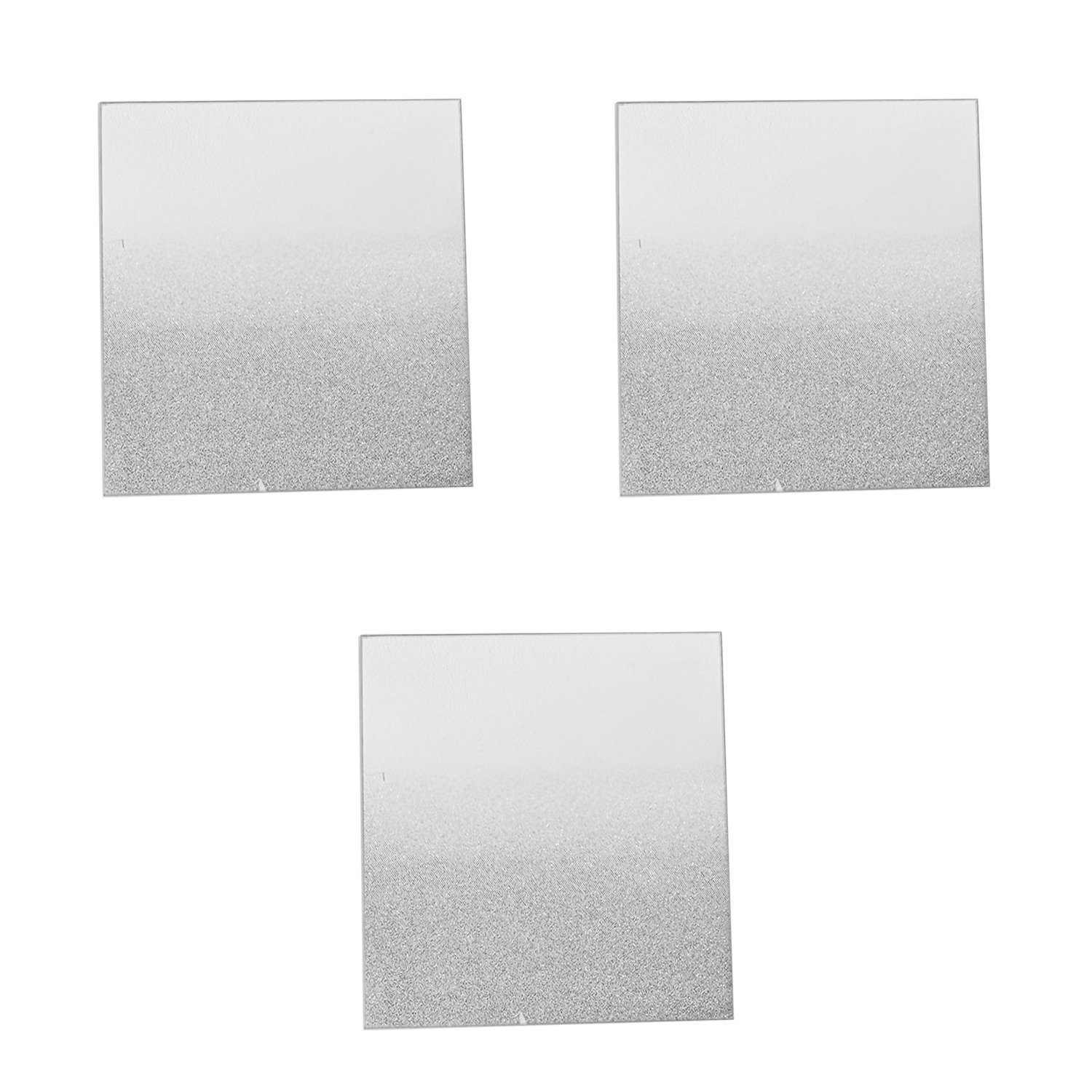 Platzset, 3x Spiegel-Glas-Untersetzer Untersetzer Deko Unterlage Glitzer  silber eckig 20cm, Mojawo