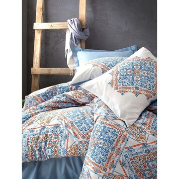 Bettwäsche GRANDE BLAU Bettbezug-Set 200x220 cm. 4-teilig 2 Person % Baumwolle, Cotton Box