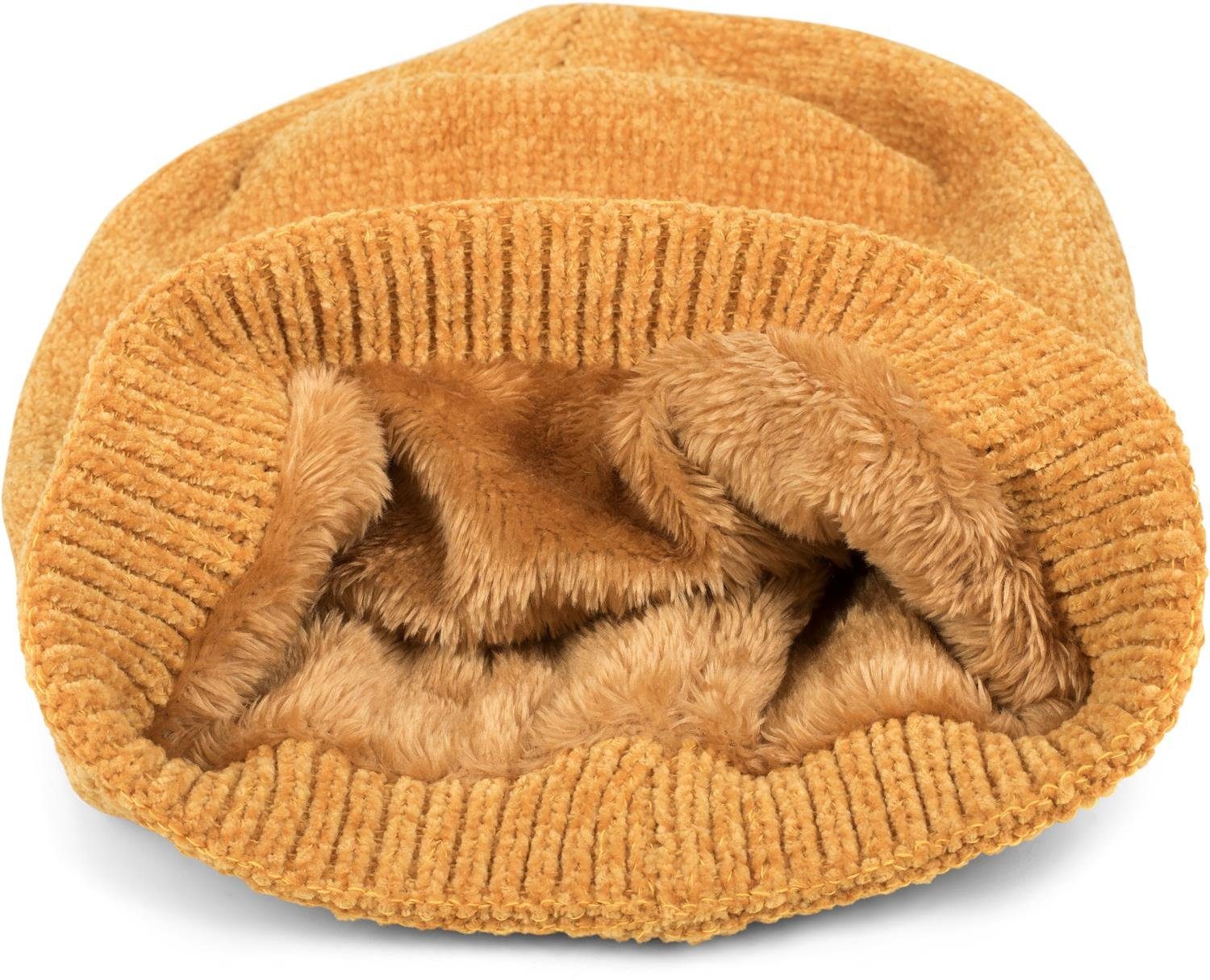 styleBREAKER Strickmütze Feinstrick Chenille Beanie Mütze Uni (1-St) günstig online kaufen