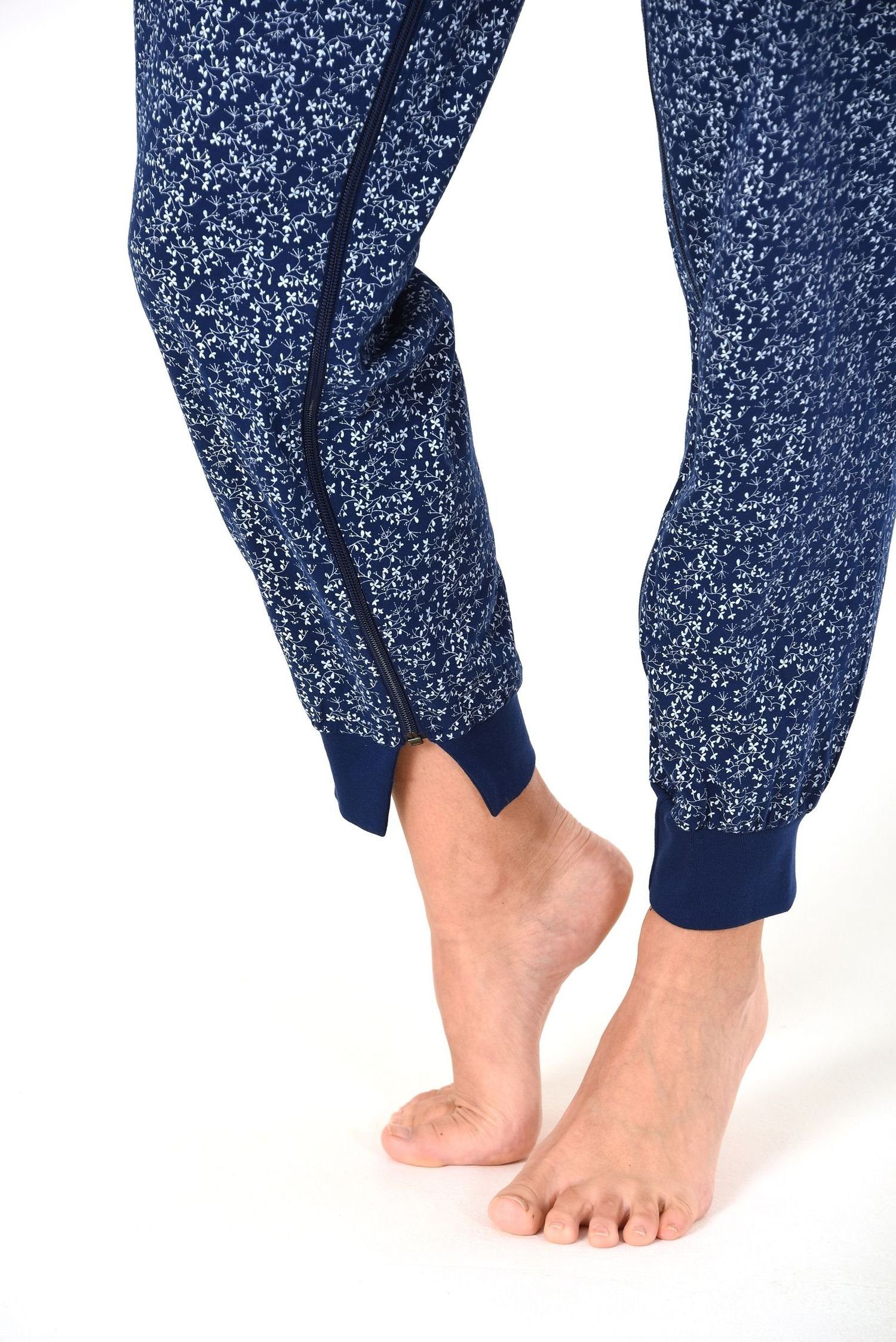 Pflegeoverall Care Reissverschluss Pyjama am am und langarm mit Normann Bein Damen Rücken