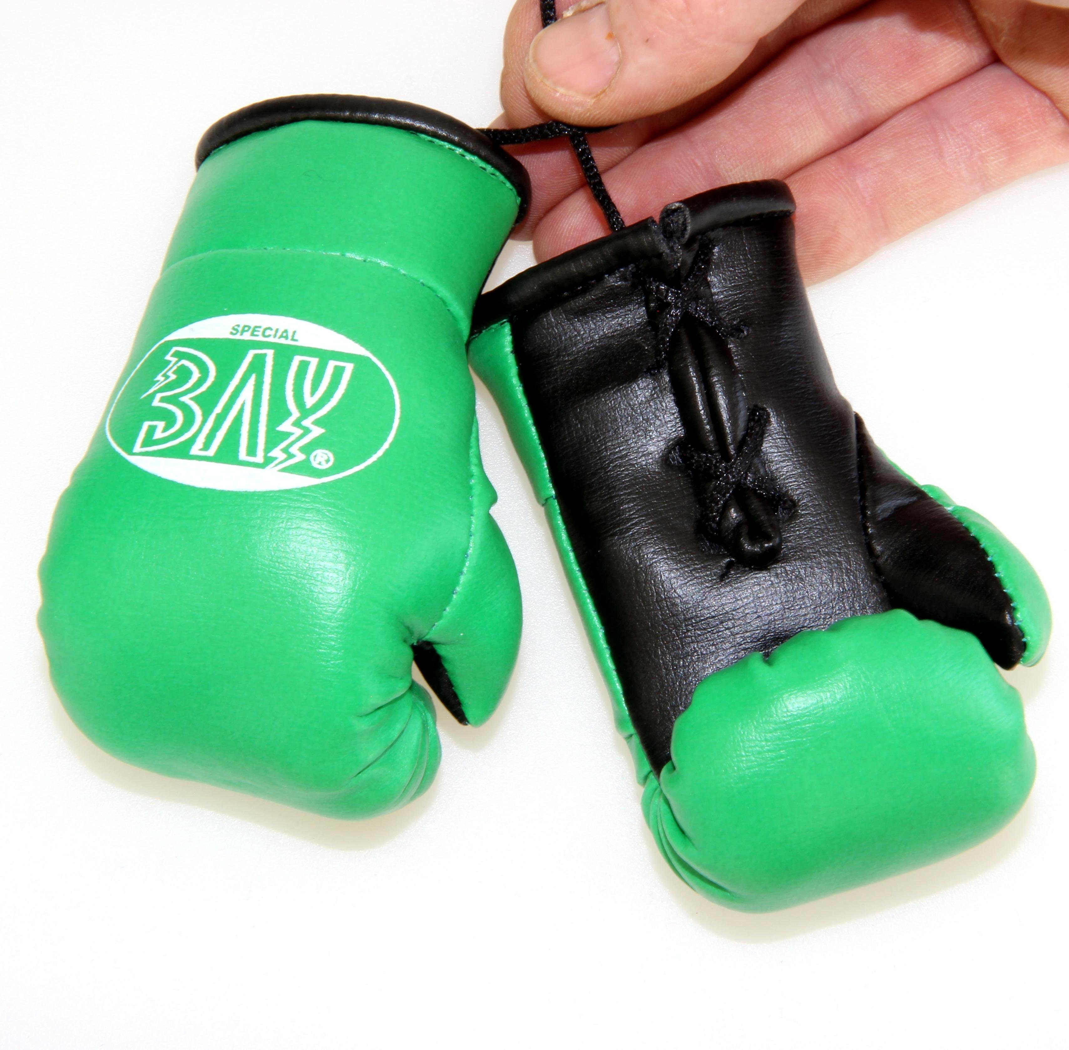 BAY-Sports Boxhandschuhe Mini Deko Box-Handschuhe silber, Tasche, Autospiegel Paar Geschenk Anhänger Auto für usw. Boxen
