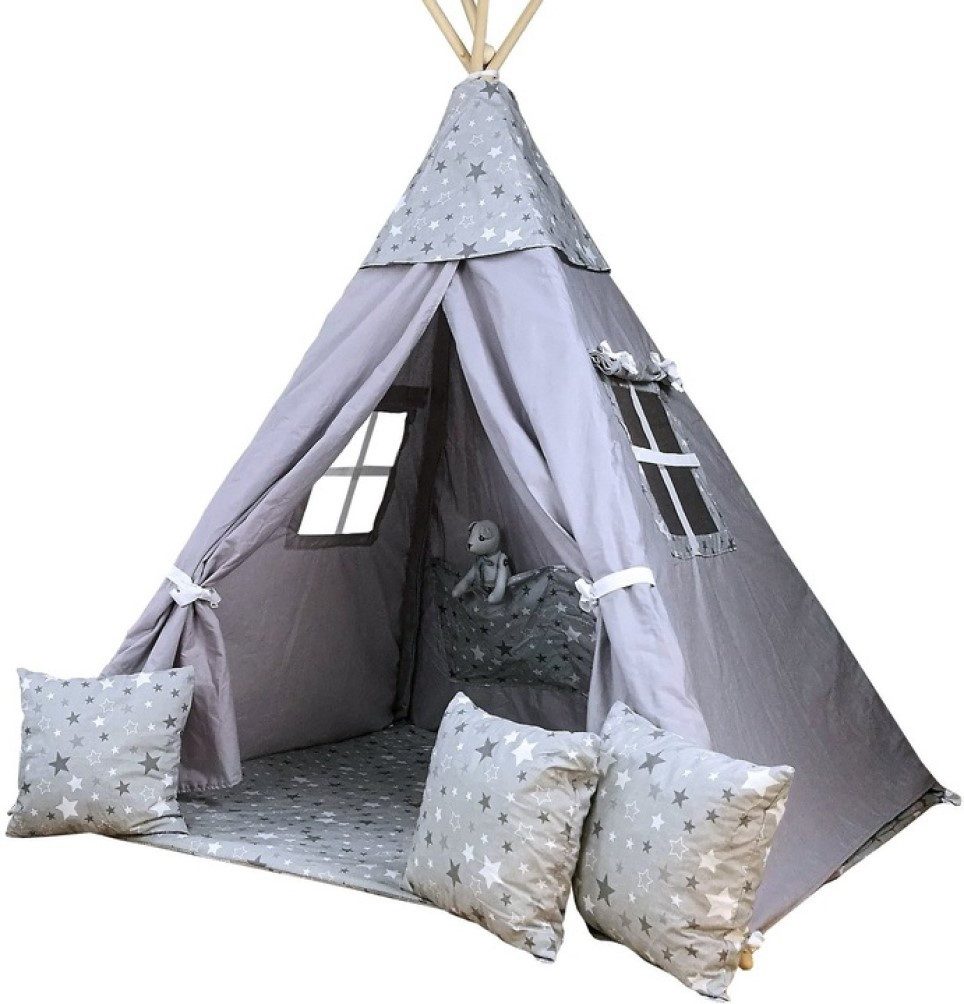 Pamek Tipi-Zelt Kinder Spielzelt Teepee Zelt Tipizelt für Kinder Traumfänger, Personen: 2 (7 tlg)
