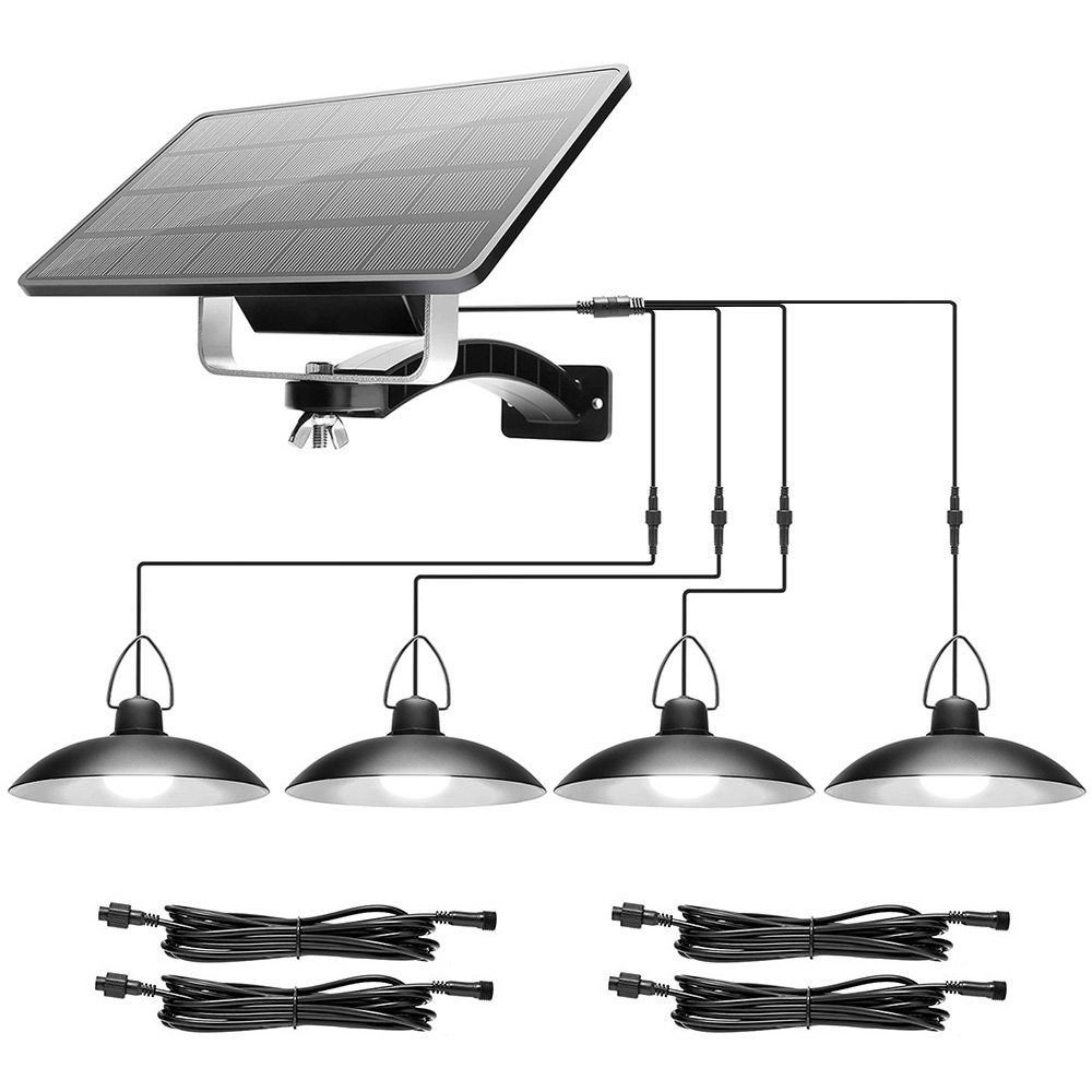 Rosnek LED Solarleuchte 1/2/3/4 Kopf, Solar-Pendelleuchten, für Shop Hof Ga günstig online kaufen