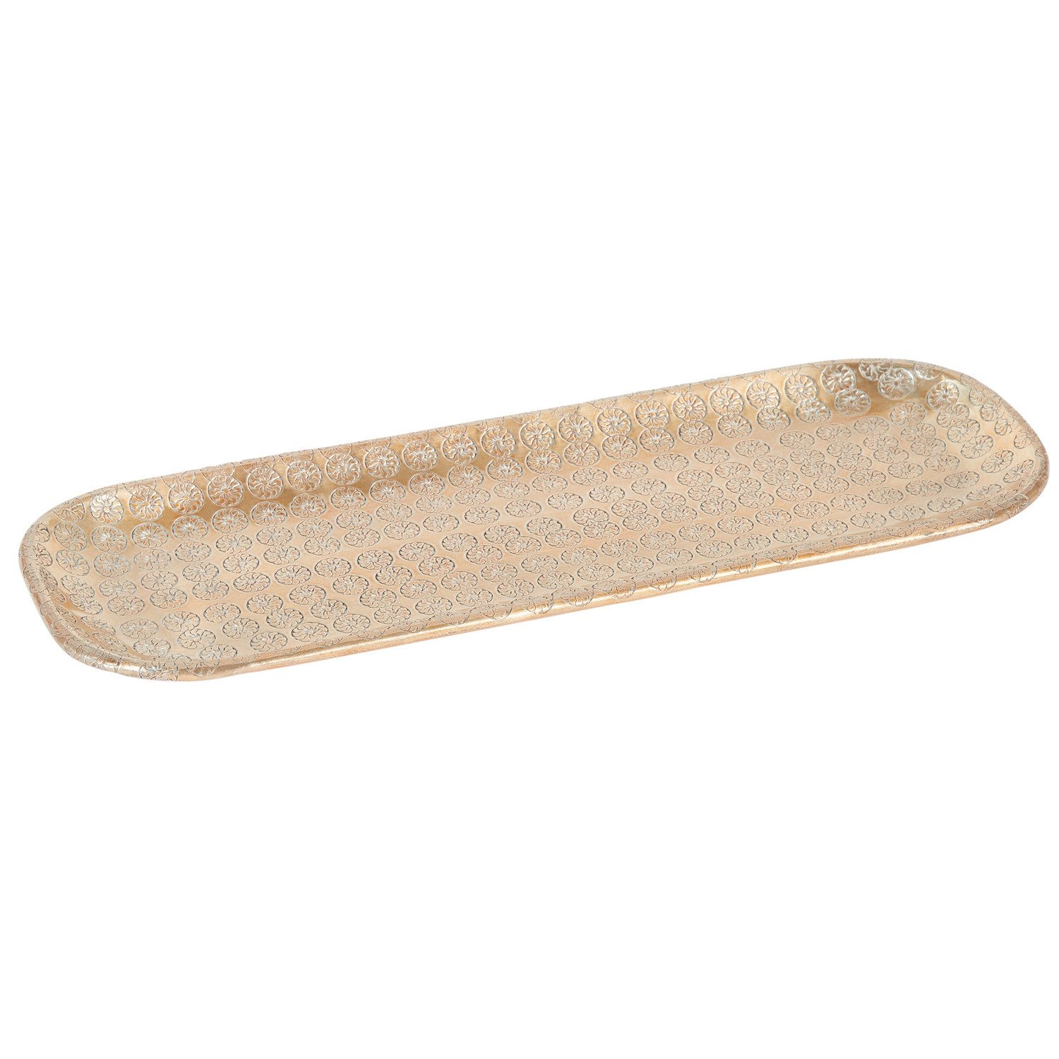 Marrakesch Orient & Mediterran Interior Dekotablett Oosters dienblad Kaarsenplateau Jabar Gold 30 cm (1 St), Handarbeit