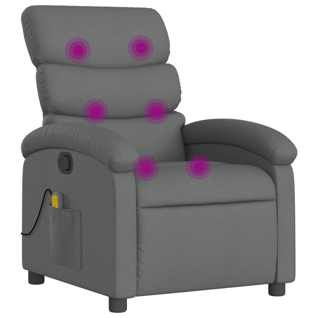 vidaXL Sessel Massage-Relaxsessel, Stoff, Dunkelgrau (1-St) günstig online kaufen