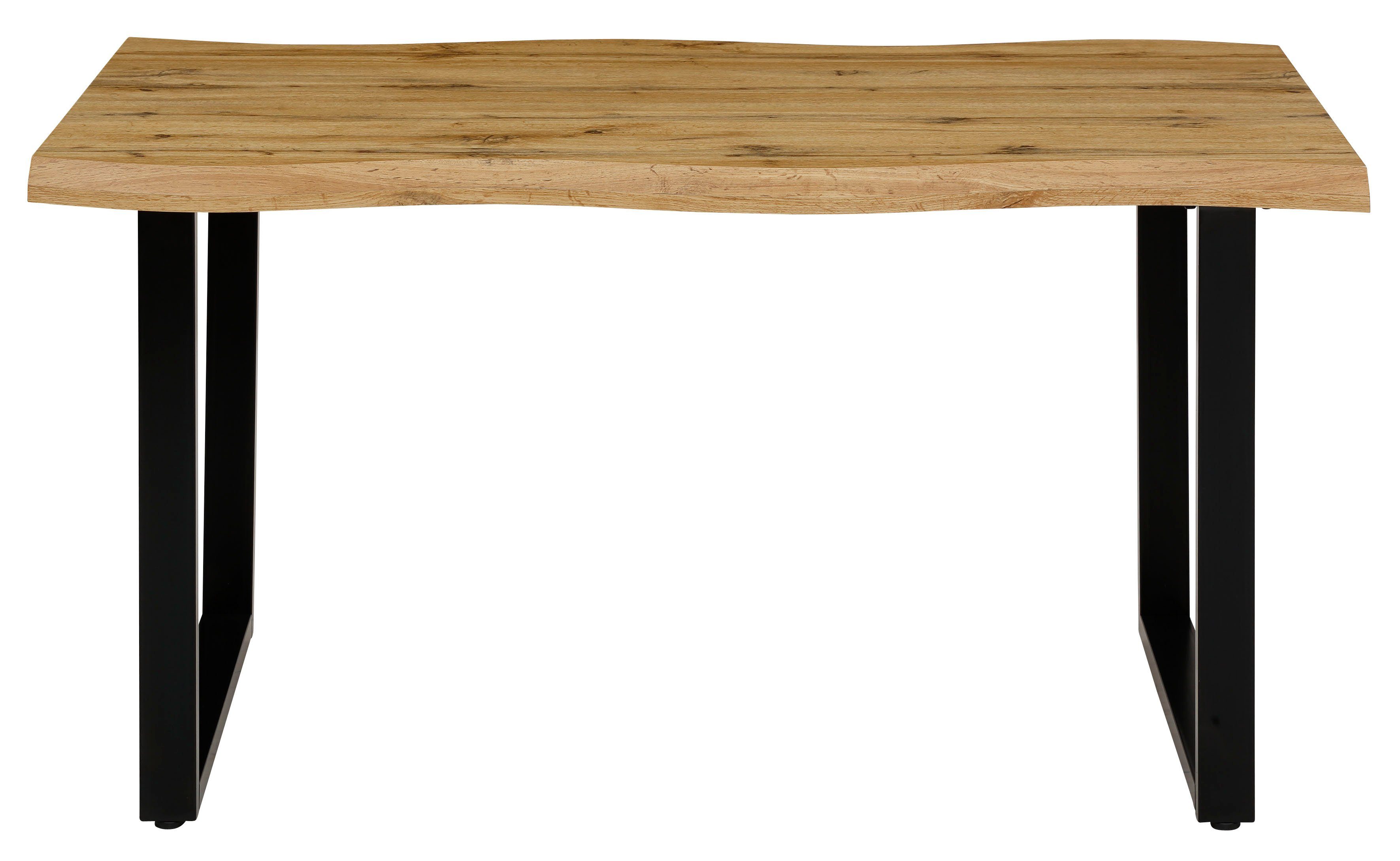 grau Industrial HELA 140 cm oder Esstisch Breite, Wildeiche Baumkantentisch Giselle natur Design, Küchentisch, - Kufengestell, 200