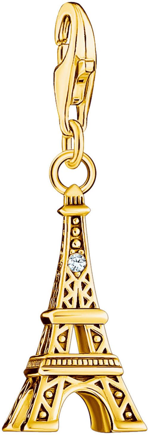 THOMAS SABO Charm-Einhänger Eiffelturm mit weißem Zirkonia, 2074-643-21, 2075-414-39, mit Zirkonia (synth)