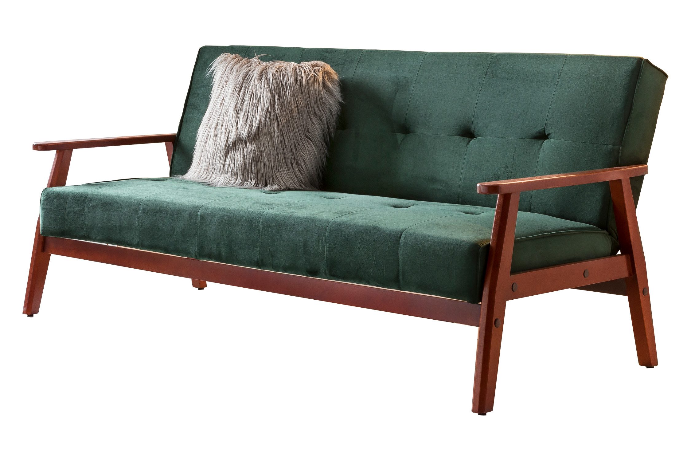 dynamic24 Schlafsofa Tervola, Sofa skandinavisch Samt tannengrün