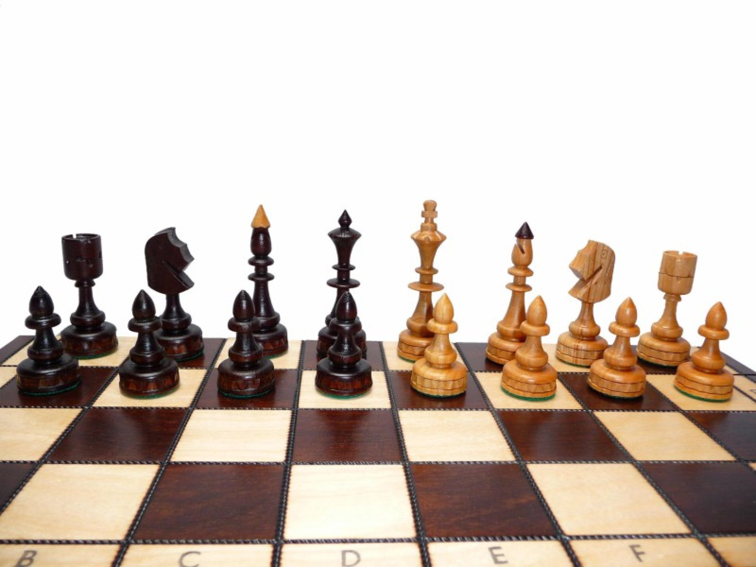 Holzprodukte Spiel Sehr edles Schach Schachspiel 48 x 48 cm Kirschbaum Holz Neu