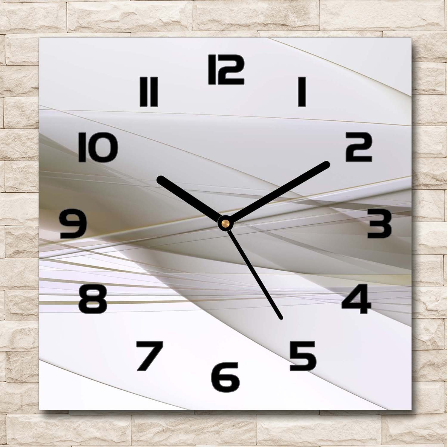 Tulup Wanduhr Glasbild Glasuhr Gehärtetes Glas Abstraktion 30 cm x 30 cm