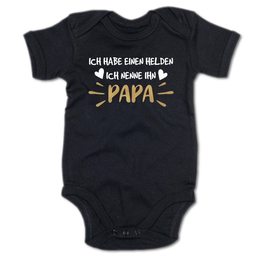 G-graphics Kurzarmbody Ich habe einen Helden, ich nenne ich Papa Baby Body mit Spruch / Motiv / Aufdruck • als Geschenk